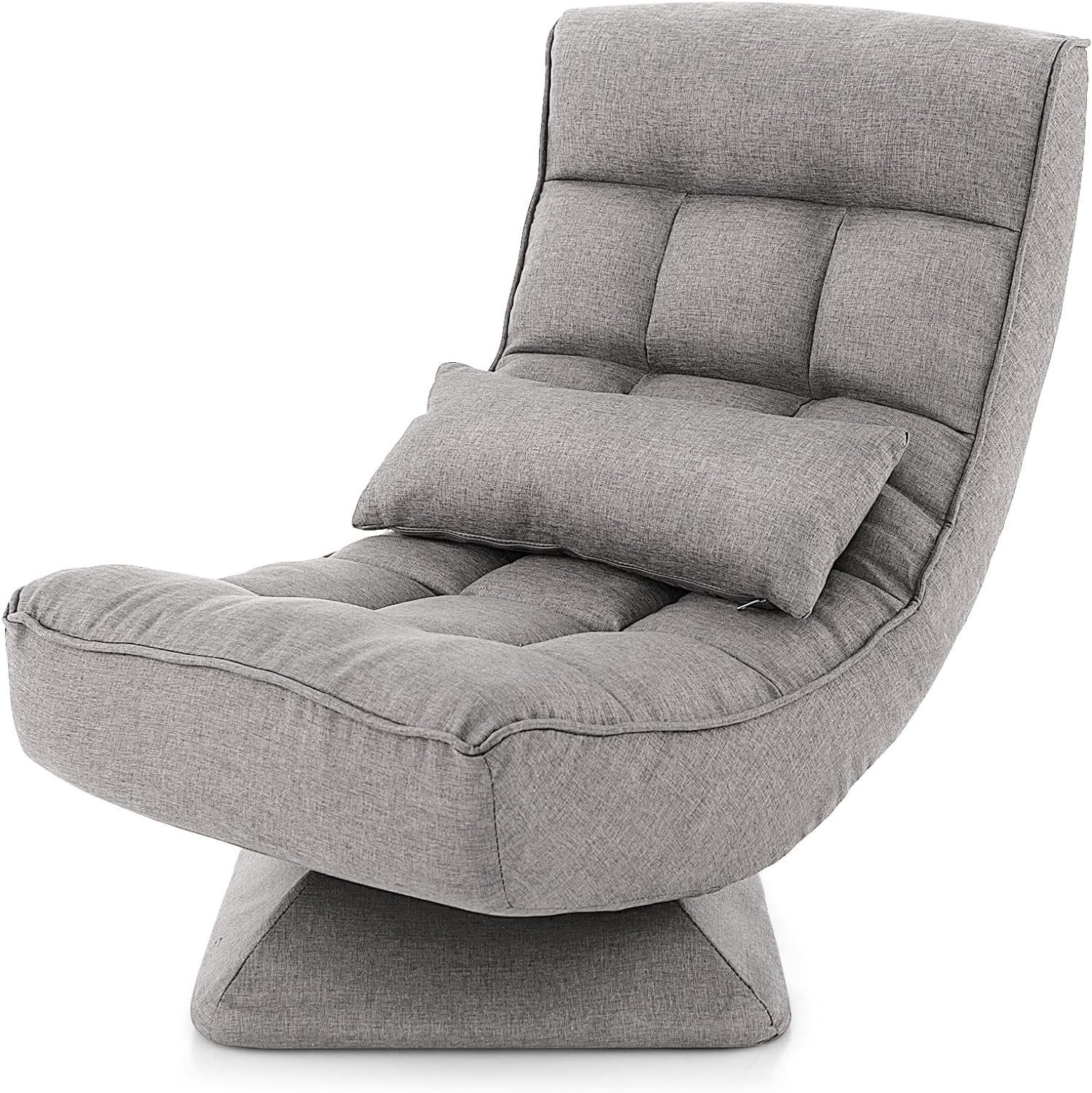 Asukale Bodenstuhl Mit Verstellbarer Lehne - Drehbarer Sessel Für Wohnzimmer & Gaming