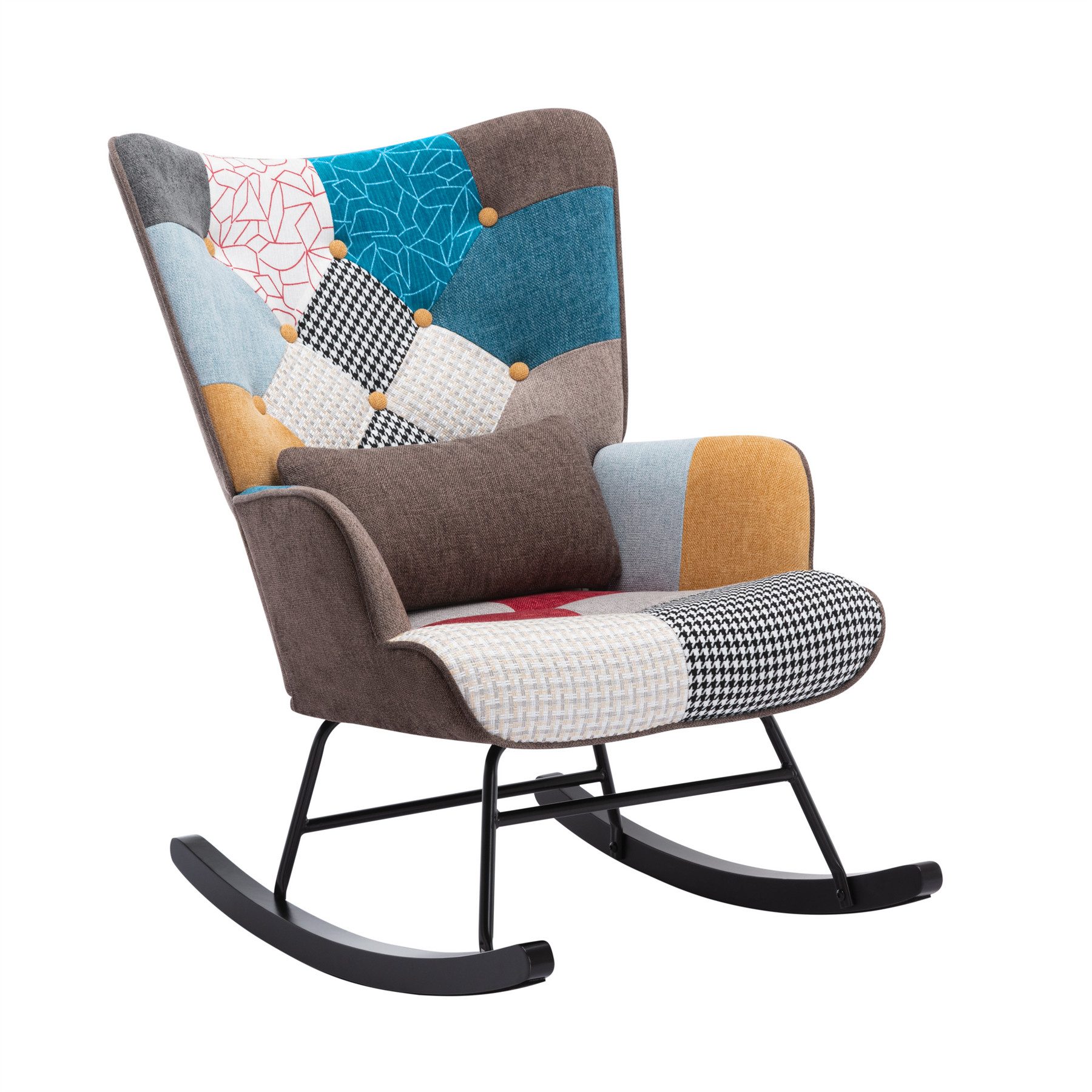 HomeMiYN Schaukelstuhl Schaukelstuhl Patchwork Sessel Schwingsessel günstig online kaufen