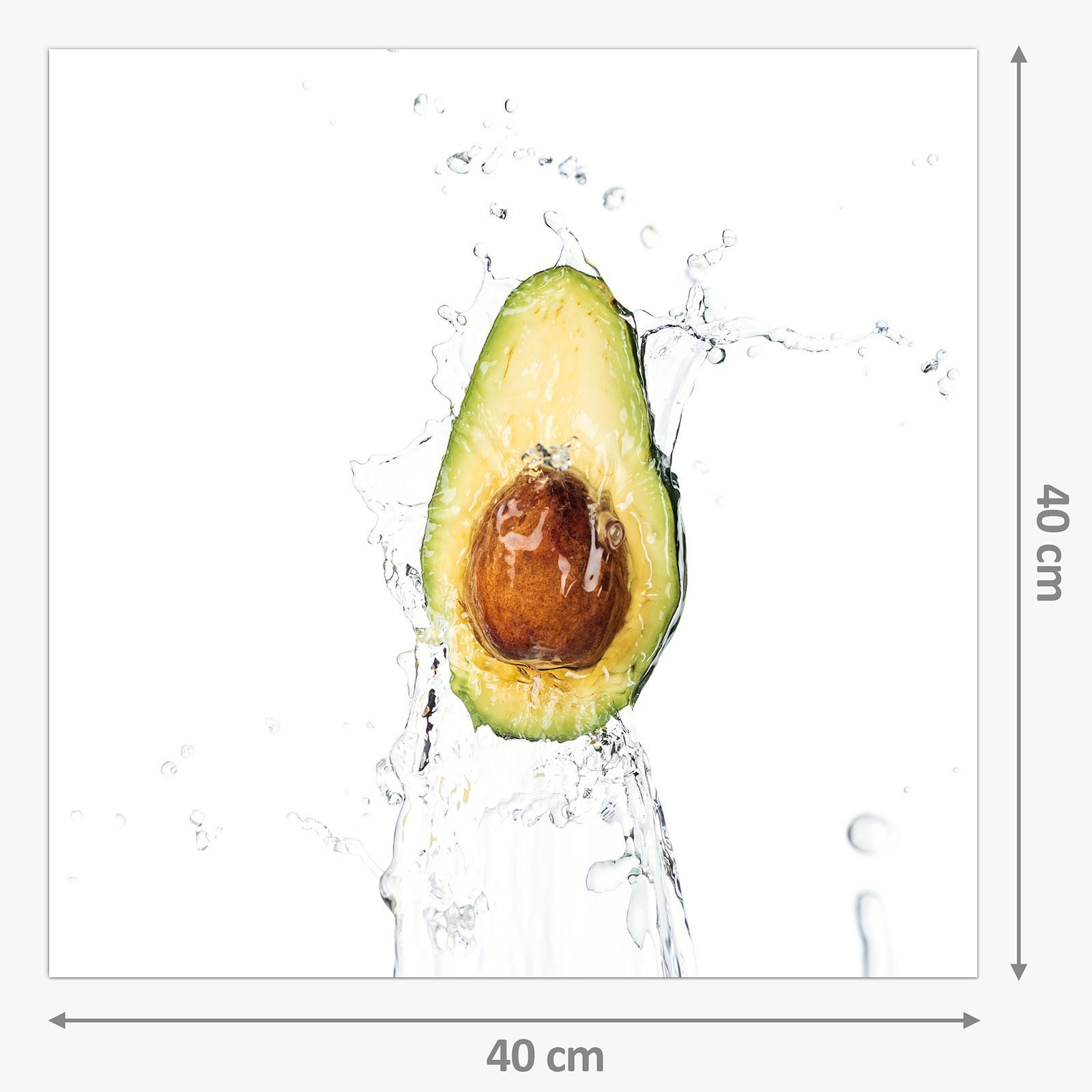 Avocado Motiv Wassersplash im Spritzschutz Primedeco Küchenrückwand Glas Küchenrückwand mit