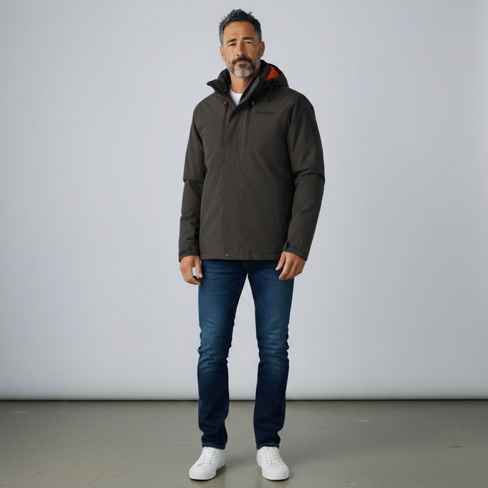 Dry Fashion Parka Grönland Herren Funktionsjacke gefüttert - Outdoor-Jacke Winter-Mantel Wasserdicht, Winddicht, Atmungsaktiv, 2-Wege-Reißverschluss, Kapuze