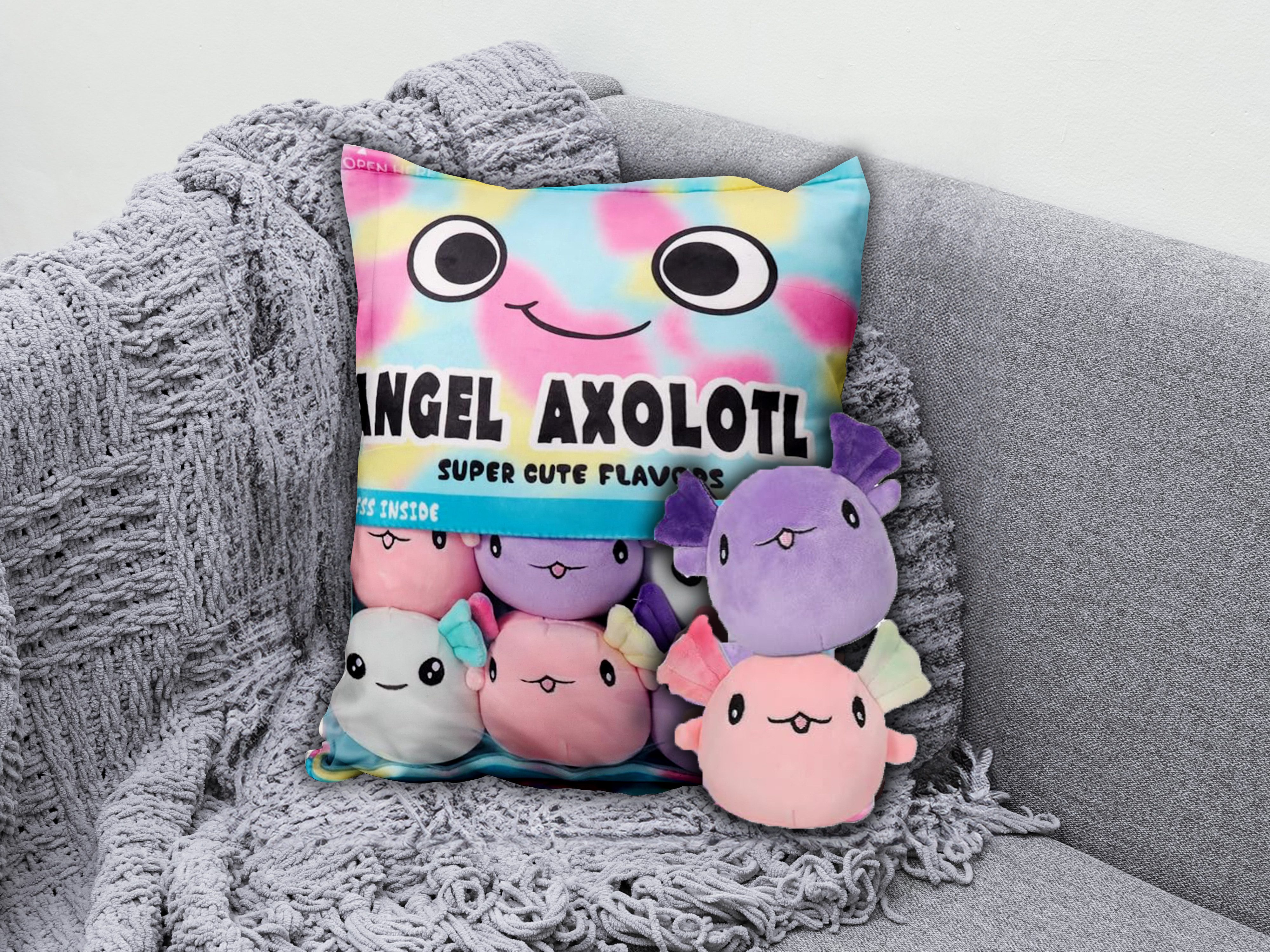 Jollity Dekokissen Angel Snackpackung Plüschkissen 50 cm Bunt