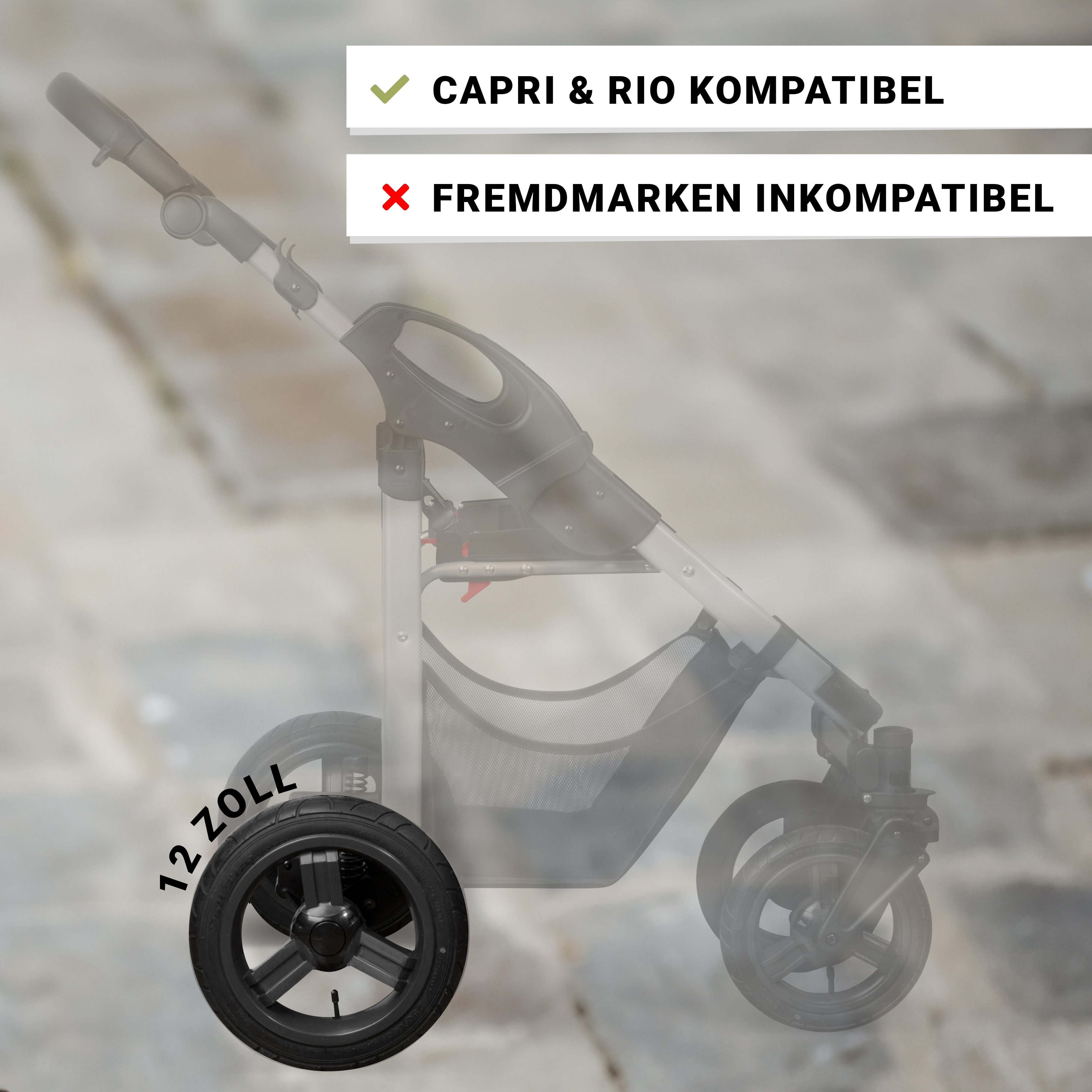 bergsteiger Kombi-Kinderwagen Ersatzreifen für Kinderwagen Capri vorne und hinten