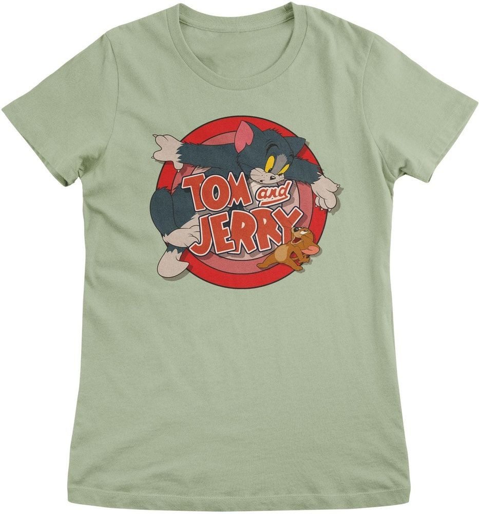 Tom & Jerry T-Shirt Tom & Jerry - Retro Logo Girly Tee