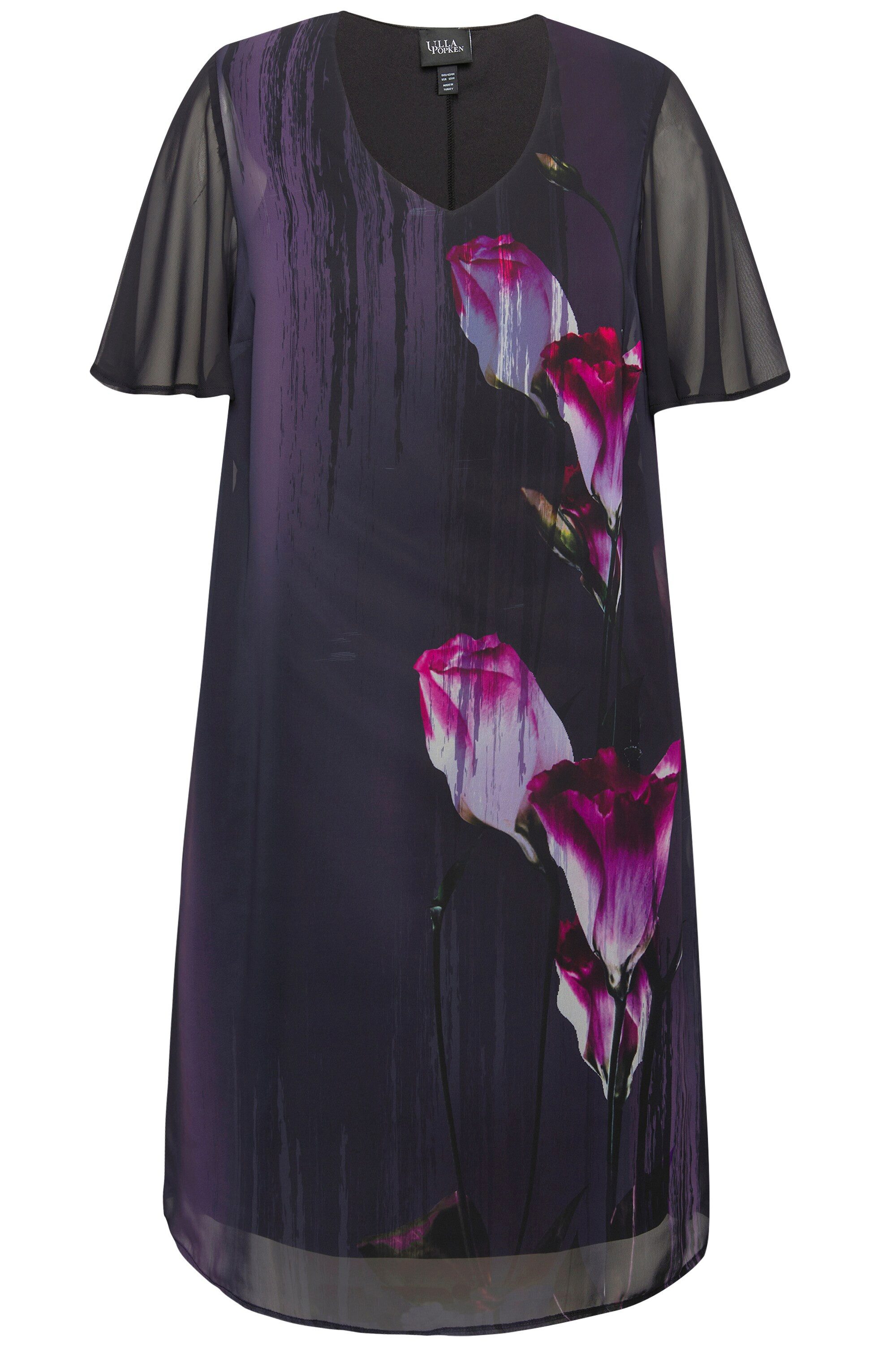 Ulla Popken Abendkleid Kleid Blüten A-Linie günstig online kaufen