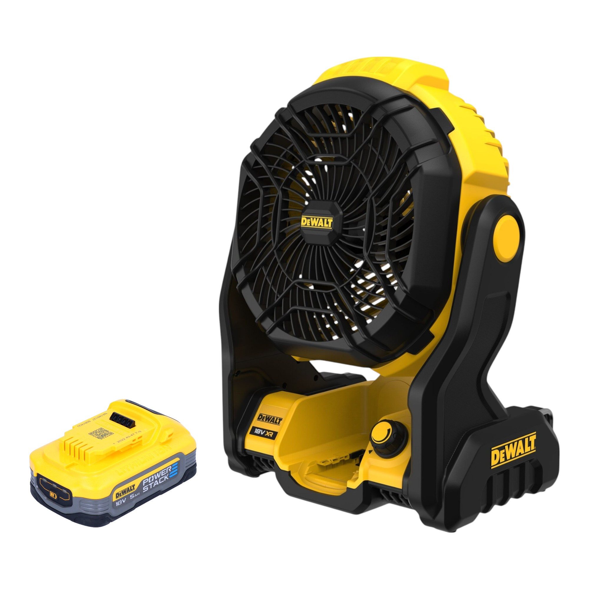 DeWalt Akku-Standventilator DCE 512 N 18 V + 1x Powerstack Akku 5,0 Ah - ohne Ladegerät