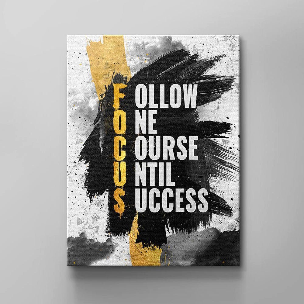 von Leinwandbild, Motivationwandbild Zitat until Success course Follow one Rahmen DOTCOMCANVAS® weißer