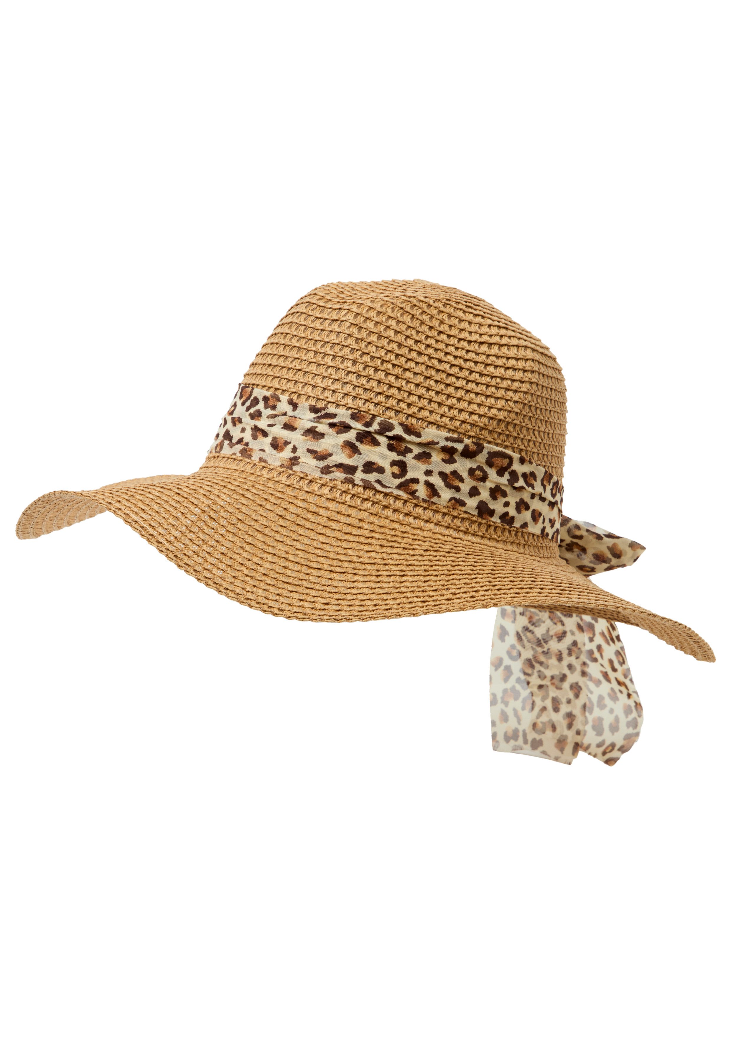 Laura Scott Sonnenhut mit modischem Leopard Schleifenband
