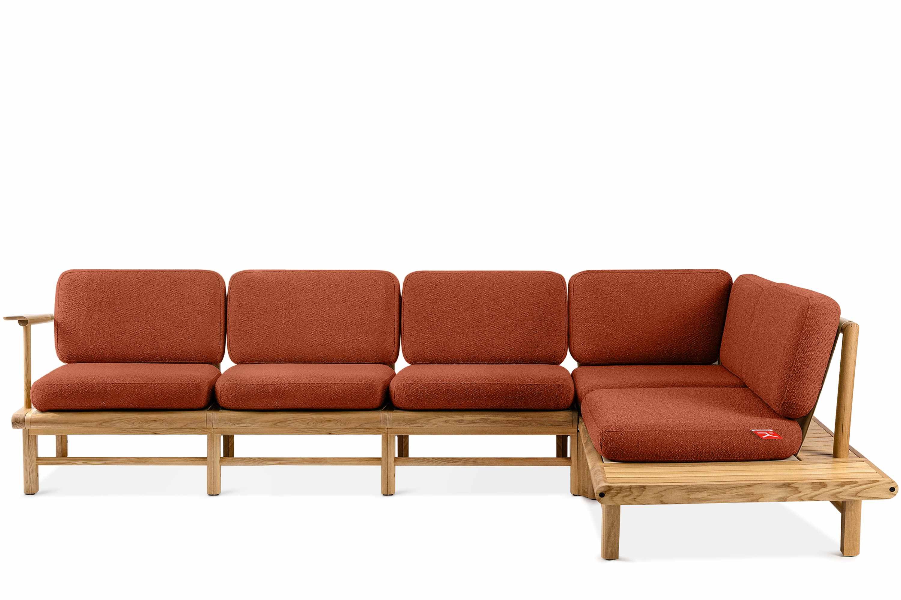 KONSIMO® Loungesofa ATREDA Garten-Ecksofa rechts, hergestellt in der EU, Boho, Garten, recycelter Polyester