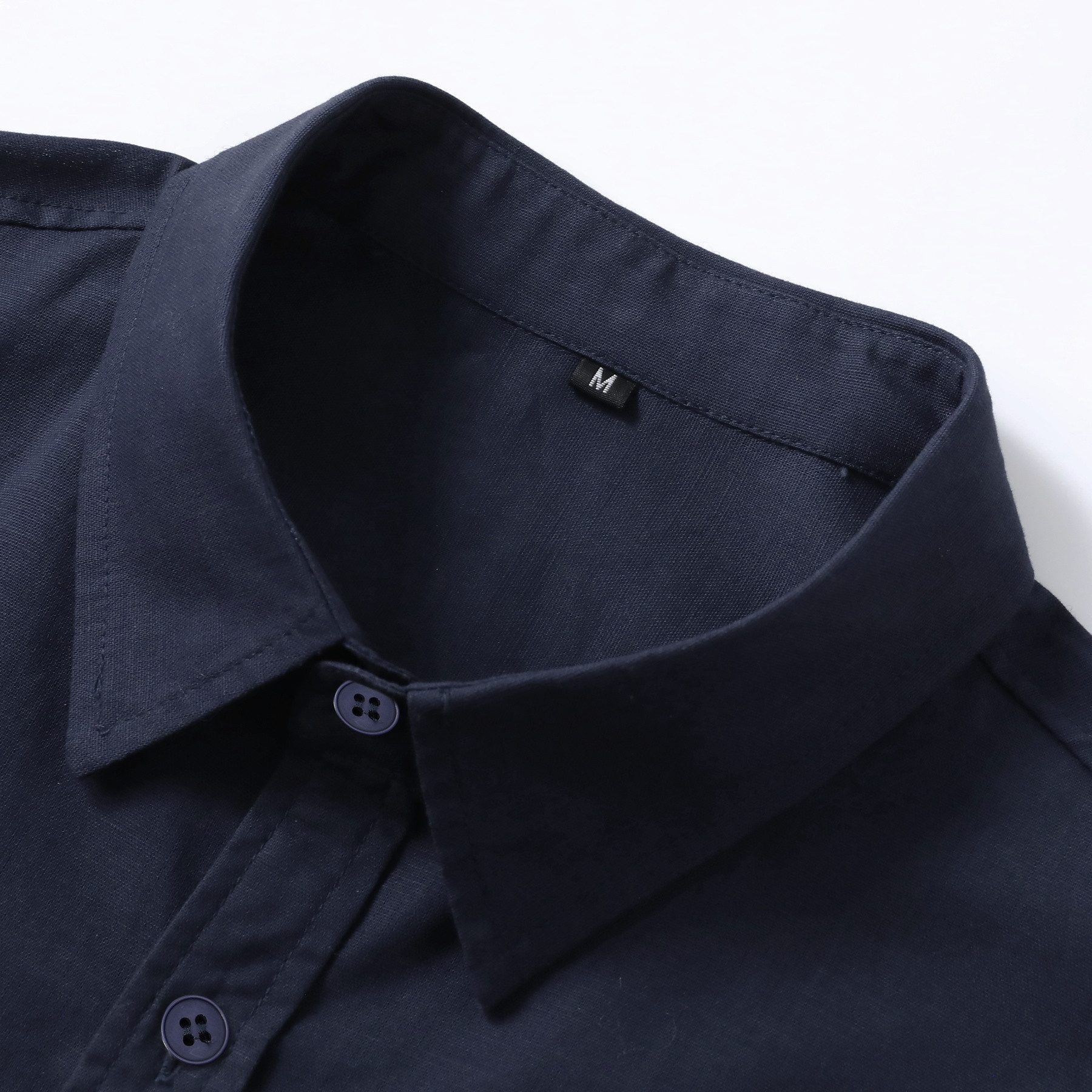Allthemen Kurzarmhemd Herren Business Leinenhemd mit Reverskragen Kurzarm Elegant