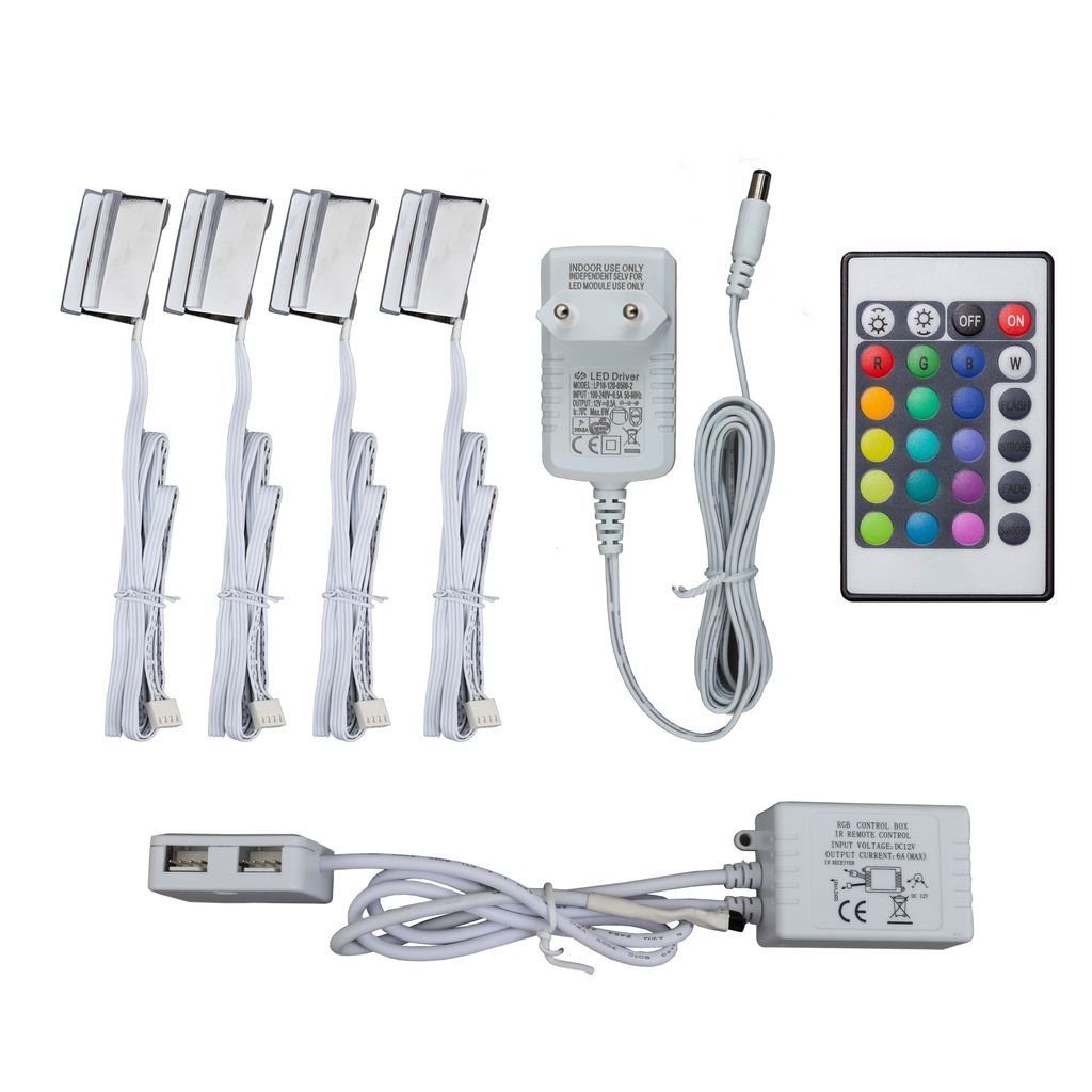 B.K.Licht Dekolicht LED Glasbodenbeleuchtung 4er Set LED Clips - BKL1111, D günstig online kaufen