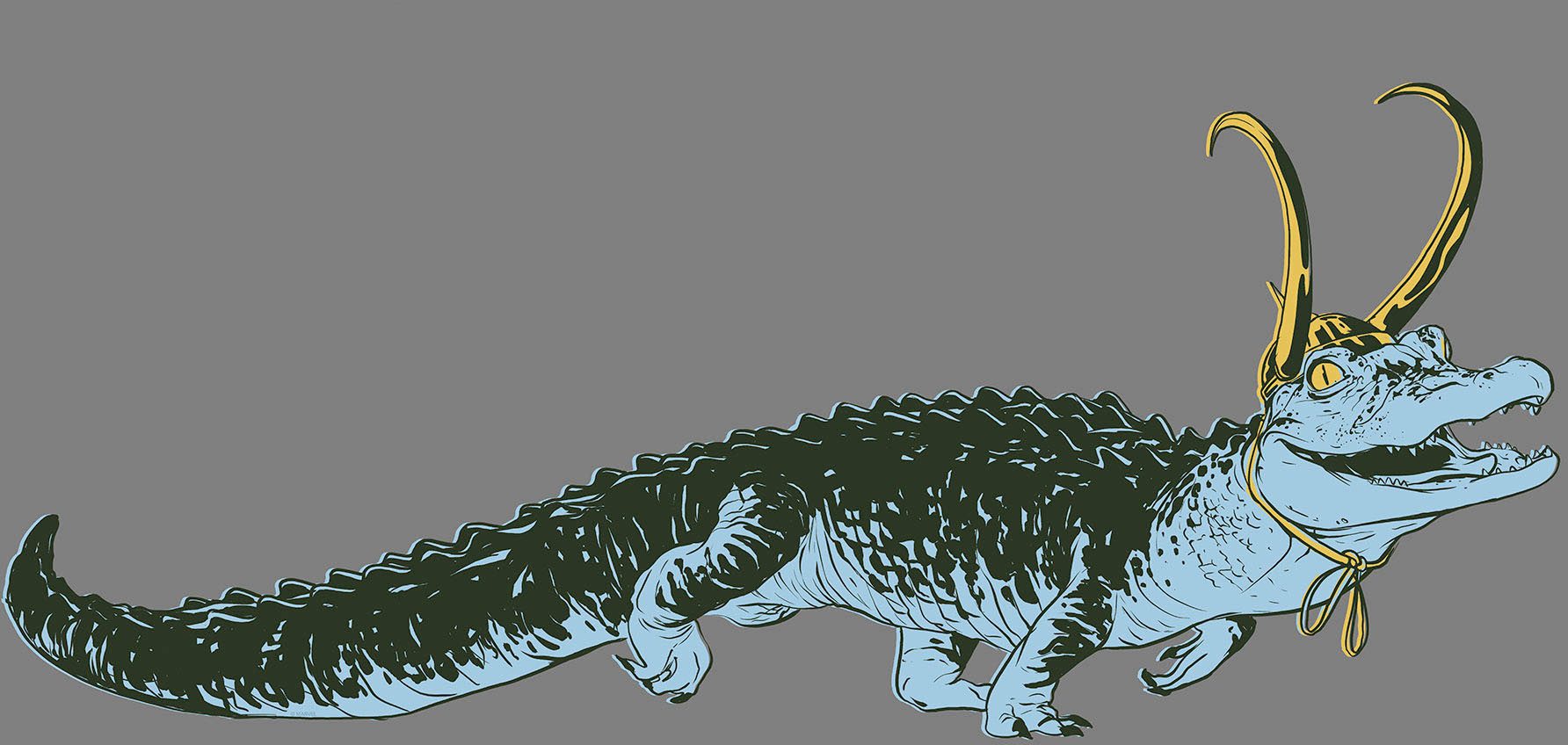 Komar Leinwandbild Loki Alligator Variance - Größe 90 x 40 cm, Disney (1 St), Keilrahmenbild mit Echtholzrahmen, Kinderzimmer