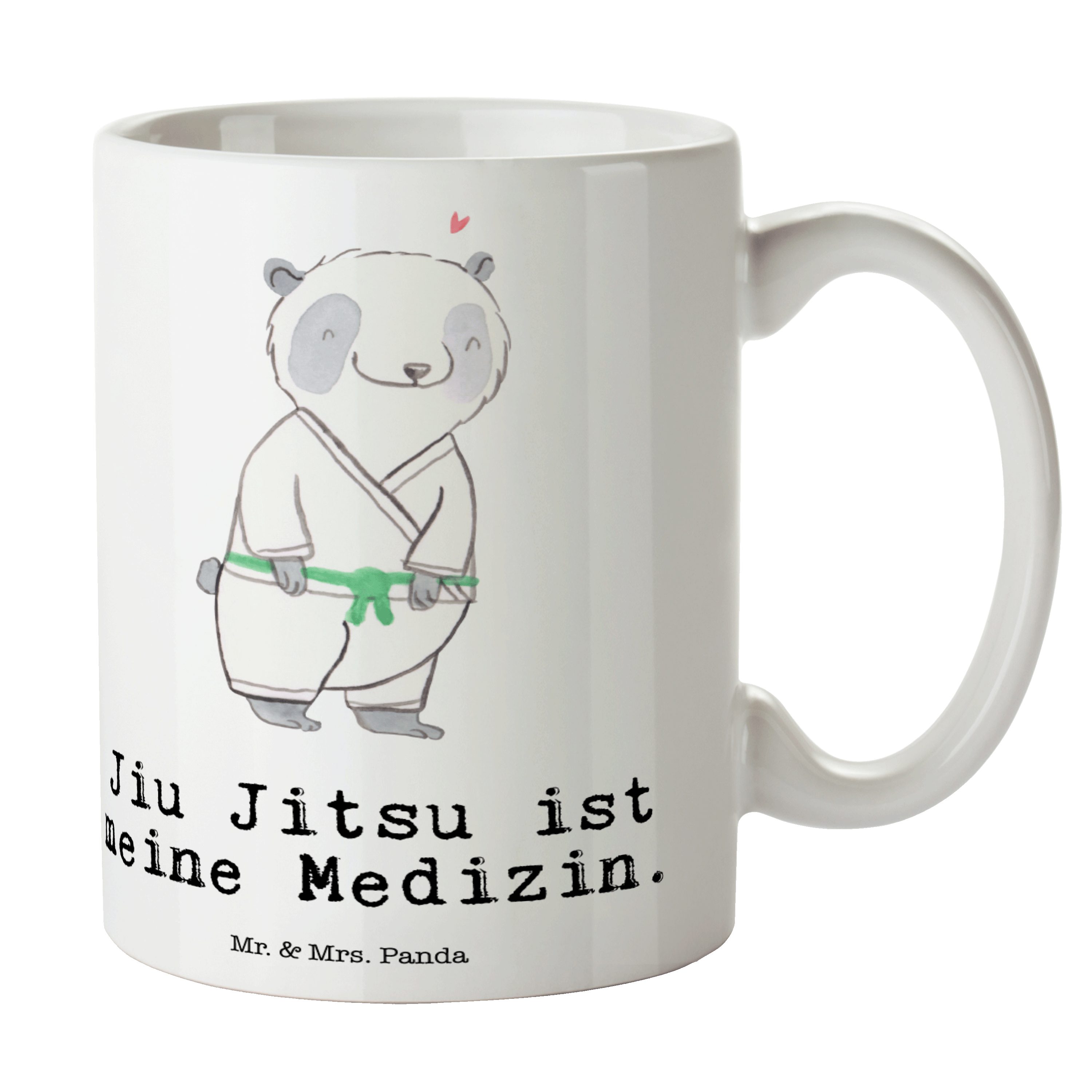 Mr. & Mrs. Panda Tasse Panda Jiu Jitsu Medizin - Weiß - Geschenk, Kaffeetasse, Porzellantass, Keramik