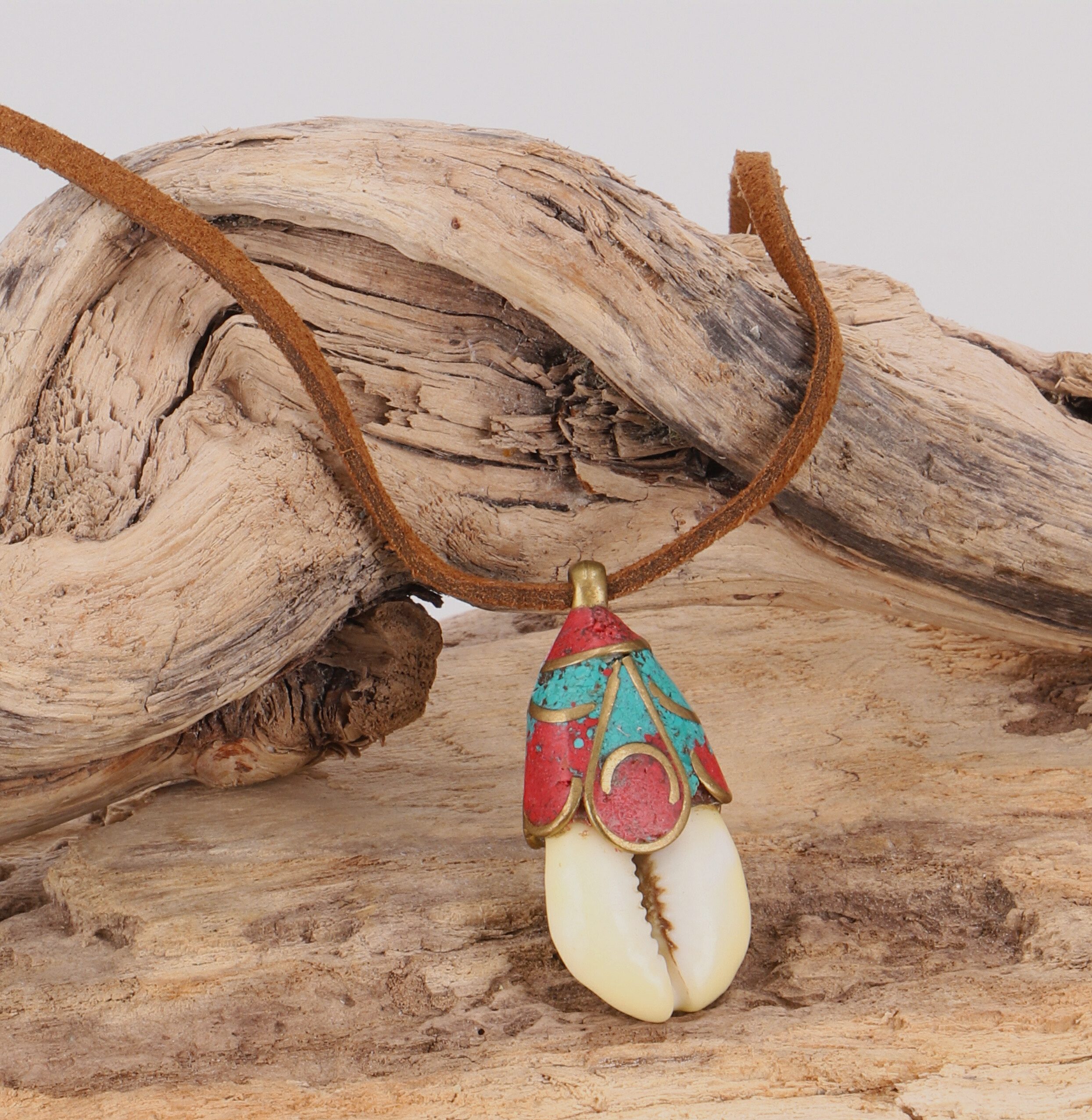 Guru-Shop Perlenkette Kauri Muschel Halskette mit günstig online kaufen