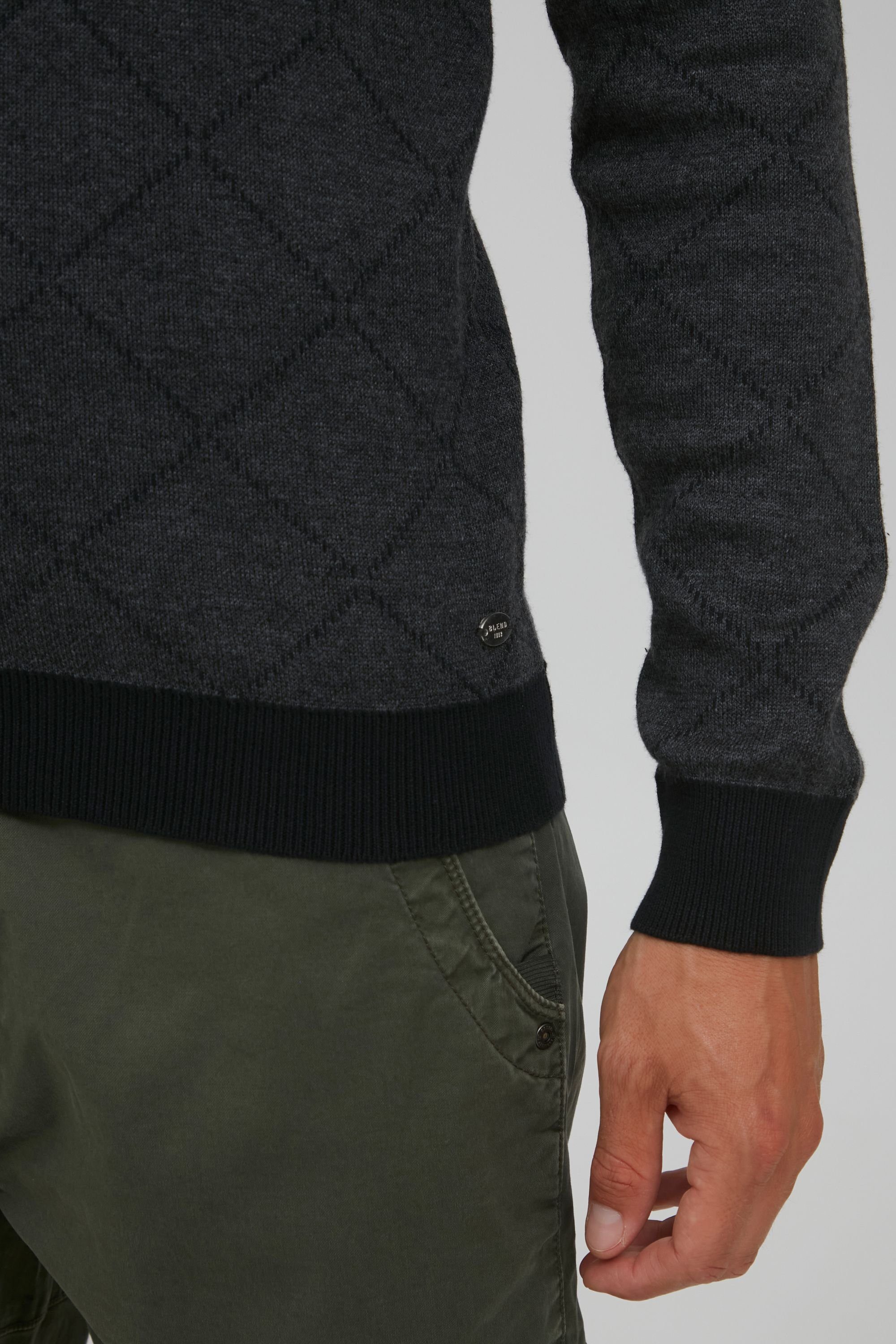 Blend Rundhalspullover BHNison Feinstrick Pullover mit Rundhalsausschnitt