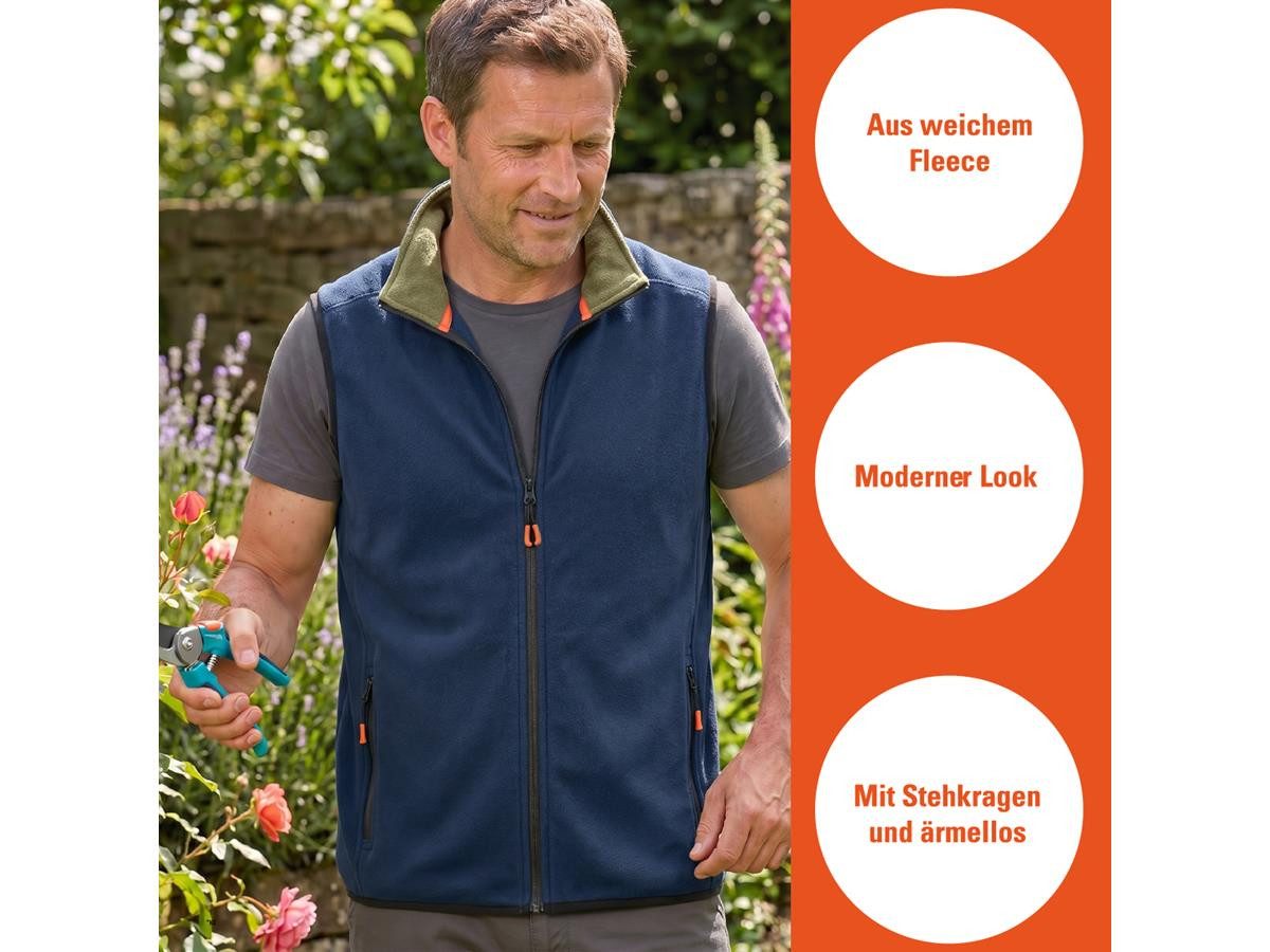 GARDENA Fleeceweste Herren Weste aus Soft Fleece dezentes Ton-in-Ton Gardena Logo auf der Rückseite, 100 % Polyester
