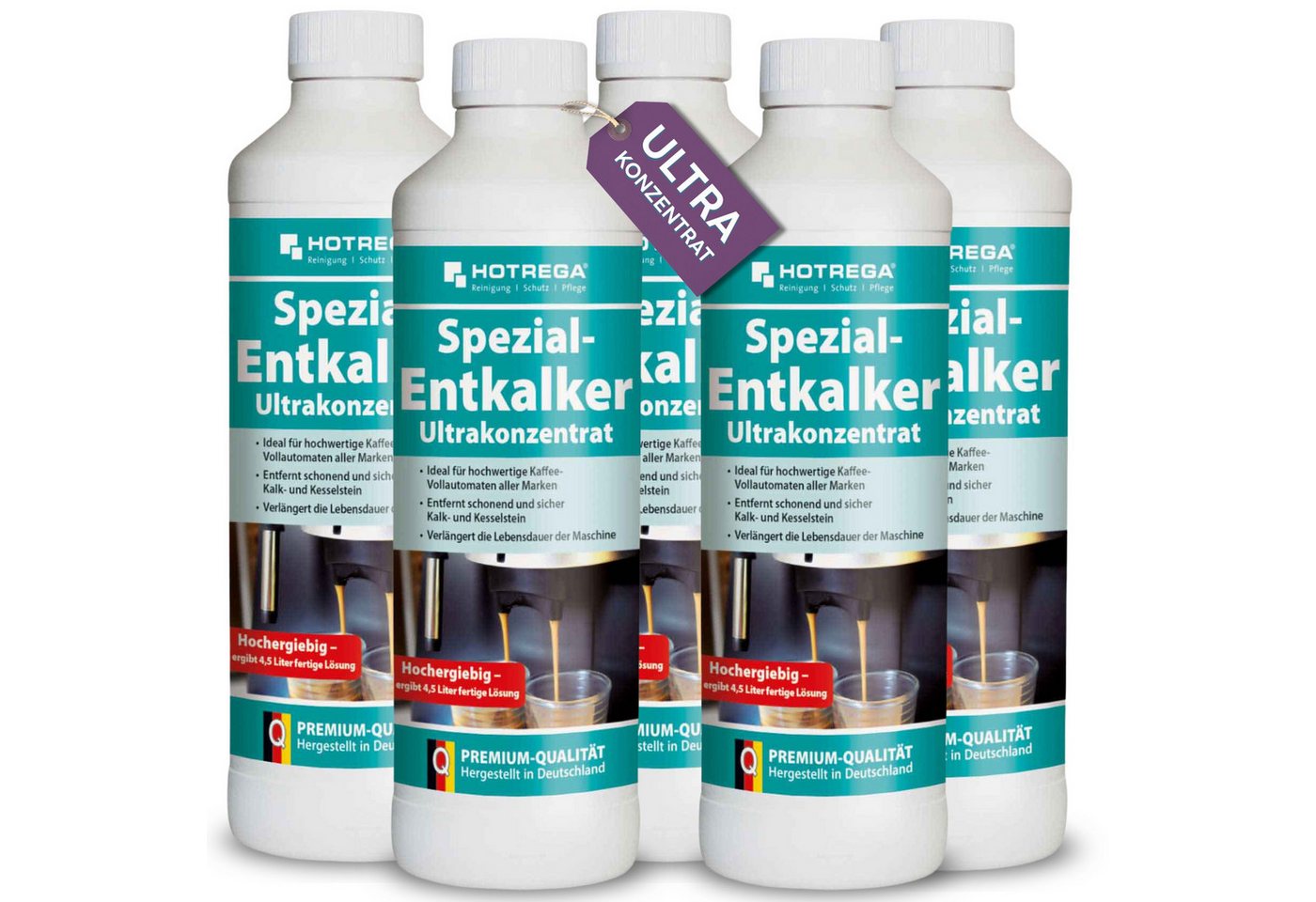 HOTREGA® Spezial Entkalker Kaffeemaschine reinigen Kalkentferner 500ml Konz. Kalklöser