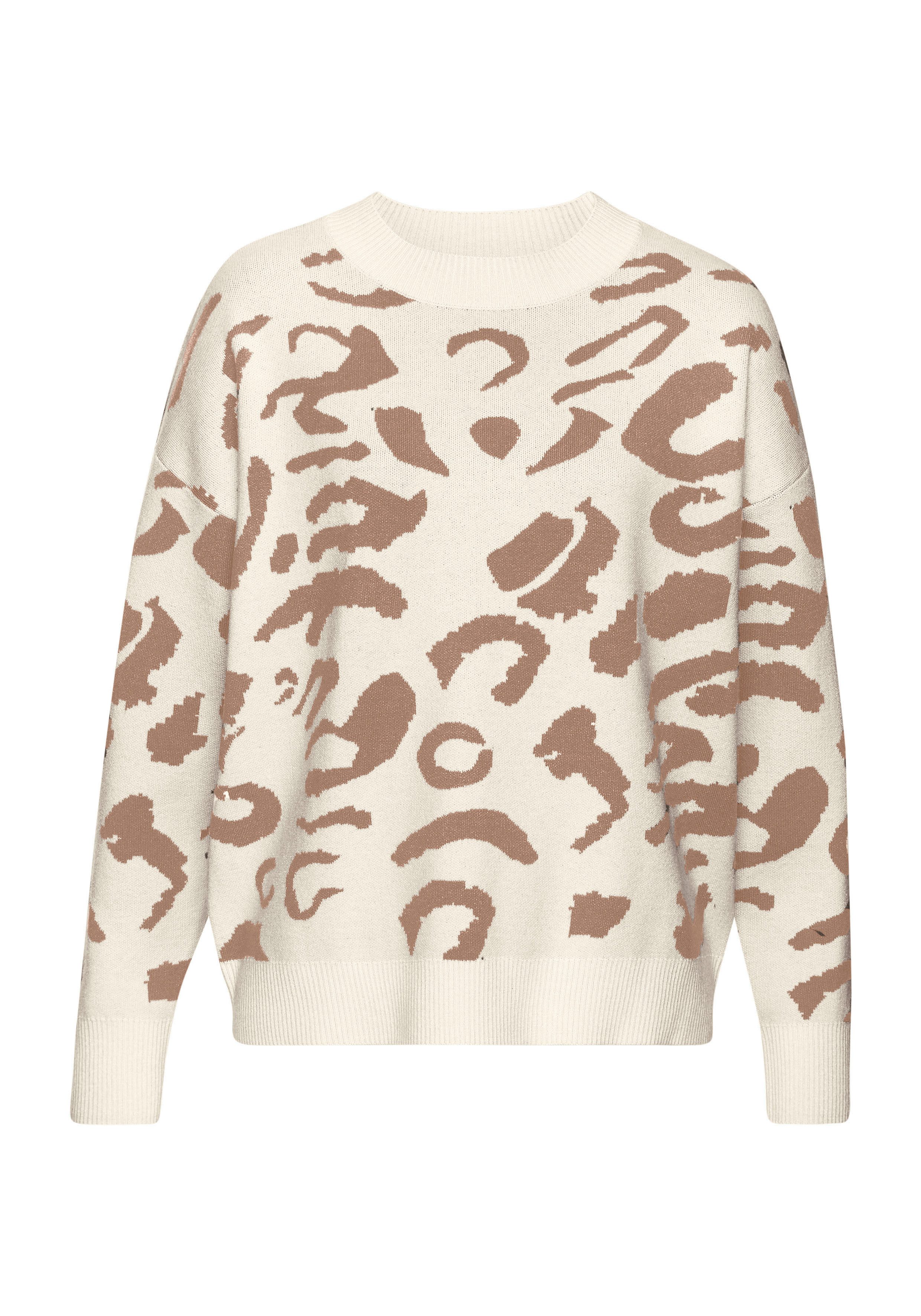 LASCANA Jacquardpullover mit Leomuster, dicker Strickpullover, Animalprint, günstig online kaufen