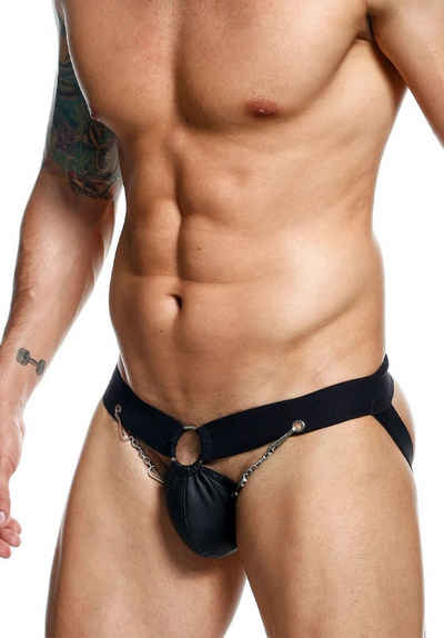 MOB Eroticwear Slip Männer-Slip mit Ketten Jockstrap - schwarz