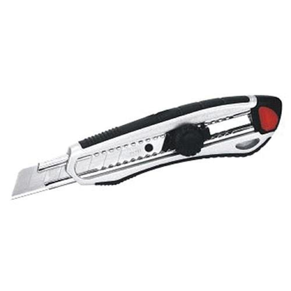 PROREGAL® Universalschere Cuttermesser Abbrechklingen 18mm, Radsteuerung, Alubodie