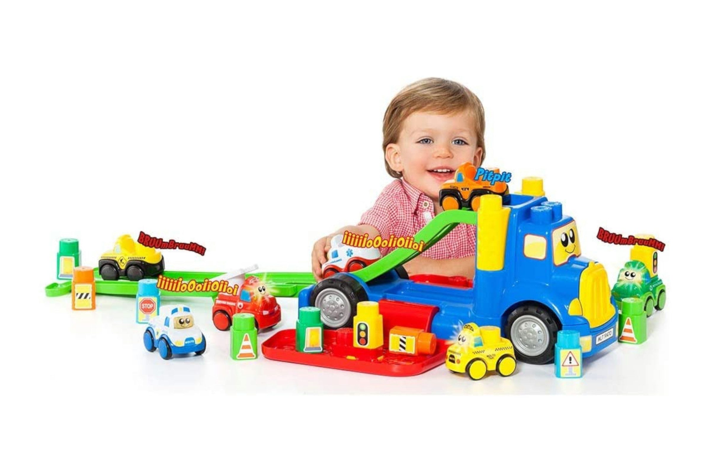 MOLTO Spielzeug-LKW Blocks LKW mit Zubehör Bausteine Auto mit Licht & Sound ab 12 Monaten, (Einzelartikel), Kompatibel mit allen Molto Blocks