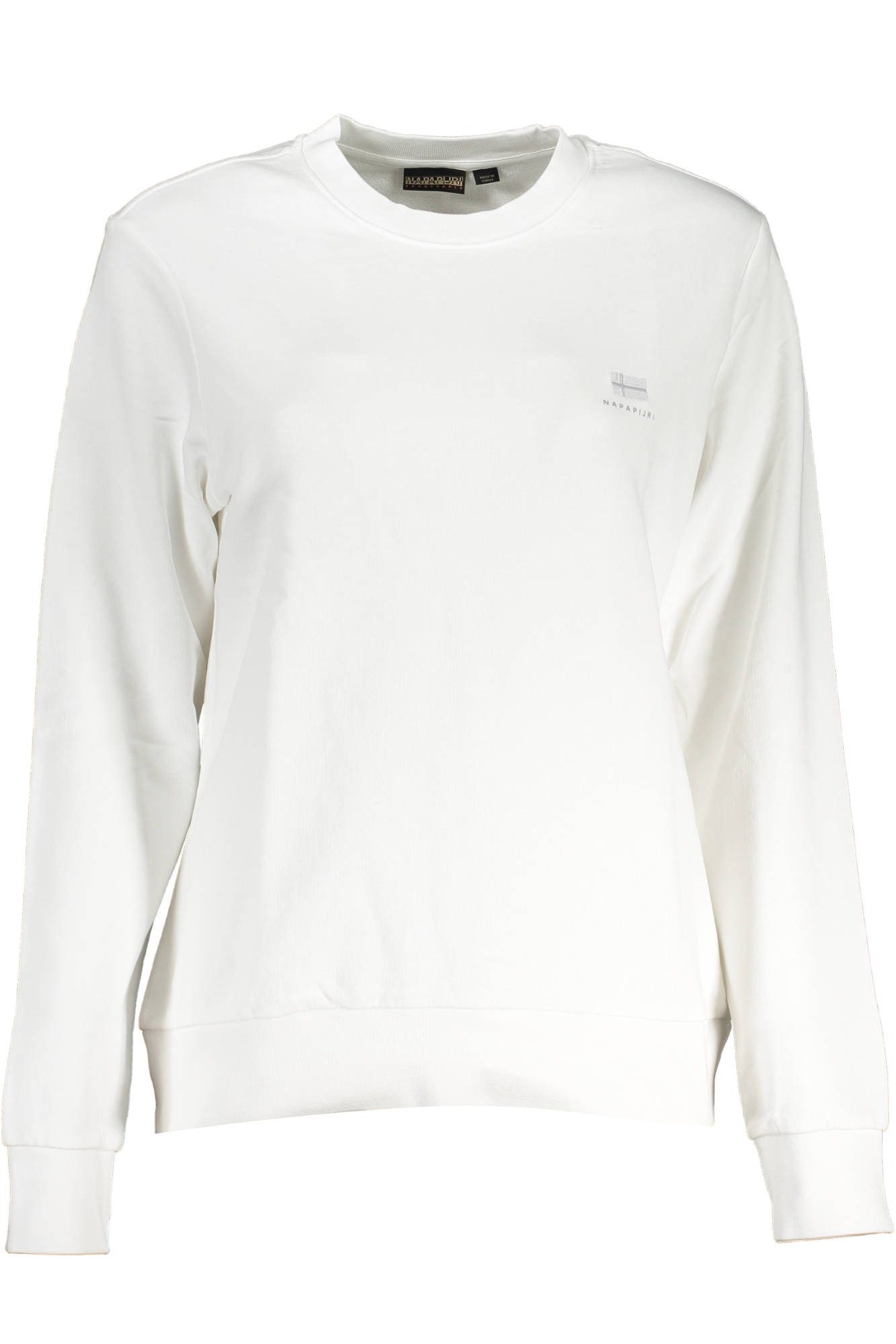 Napapijri Sweatshirt Eleganter Damen Pullover: Weiß, Langarm, Rundhals