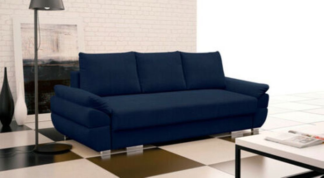 JVmoebel Sofa, Mit Bettfunktion Blau