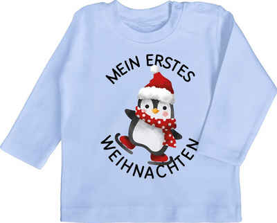 Shirtracer T-Shirt »Mein erstes Weihnachten mit Pinguin - schwarz - Weihnachten Kleidung Baby - Baby T-Shirt langarm« t - shirt weihnacht - weihnachtsoutfit - weihnachtsartikel kinder