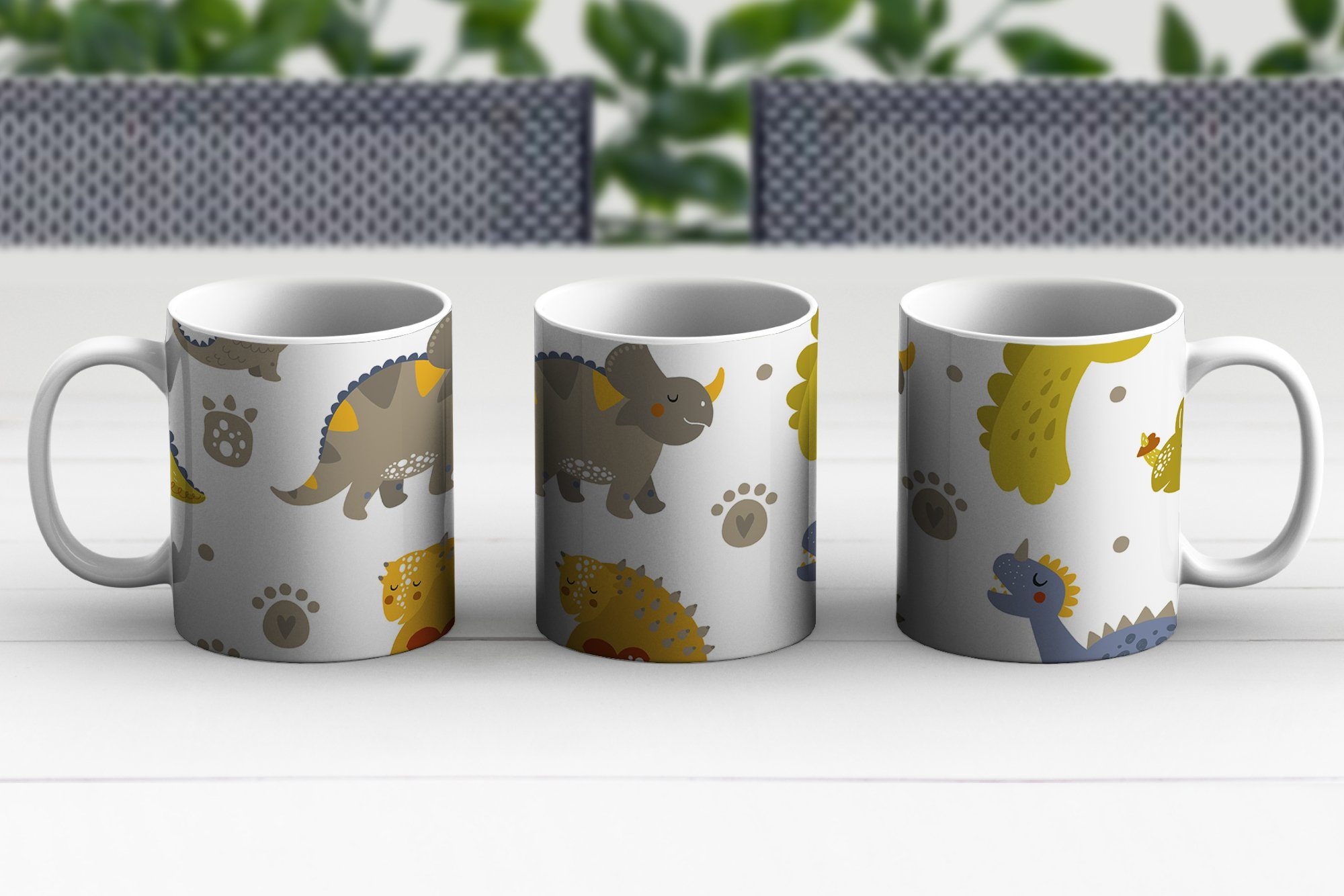 - Design Teetasse, - MuchoWow - Tasse Geschenk Teetasse, Keramik, Mädchen Dinosaurier Kinder, Becher, Kaffeetassen, - - Jungen Kinder