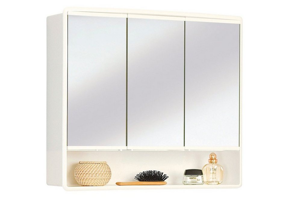 jokey Spiegelschrank Lymo weiß, 58 cm Breite, 3 Kristallglasspiegeltüren