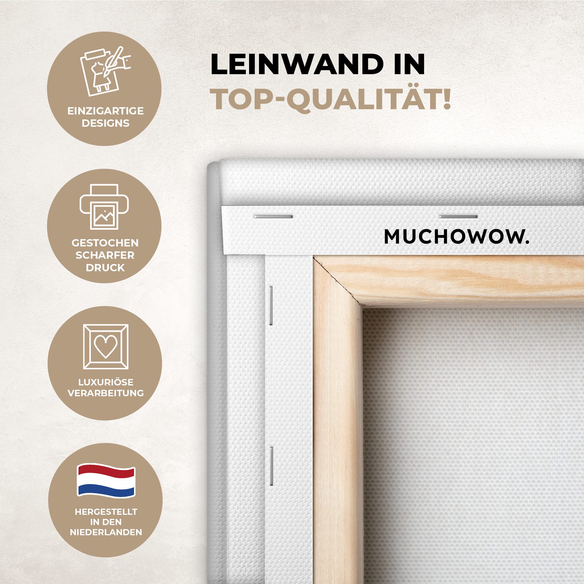 OneMillionCanvasses® Leinwandbild Hund - Zeitung - Toilette - Schwarz und w günstig online kaufen