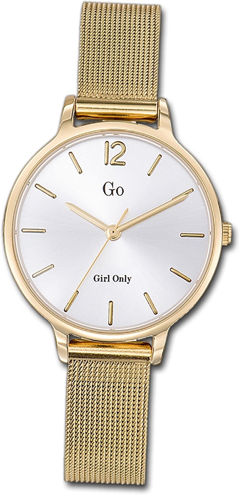 Girl Only Quarzuhr Girl Only Edelstahl Damen Uhr 695934, Damenuhr mit Edelstahlarmband, rundes Gehäuse, mittel (ca. 32mm), Fash