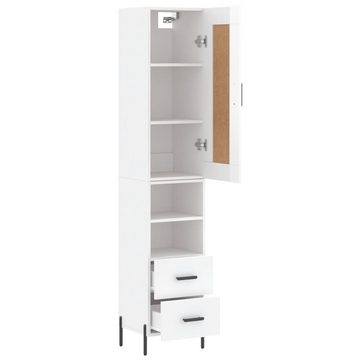 vidaXL Highboard Highboard Hochglanz-Weiß 34,5x34x180 cm Spanplatte