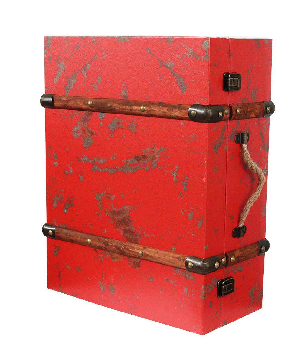 Holz Nostalgie Kiste Dekofigur Holzkoffer Vintag Oldtimer 45cm Antik-Stil Koffer Aubaho