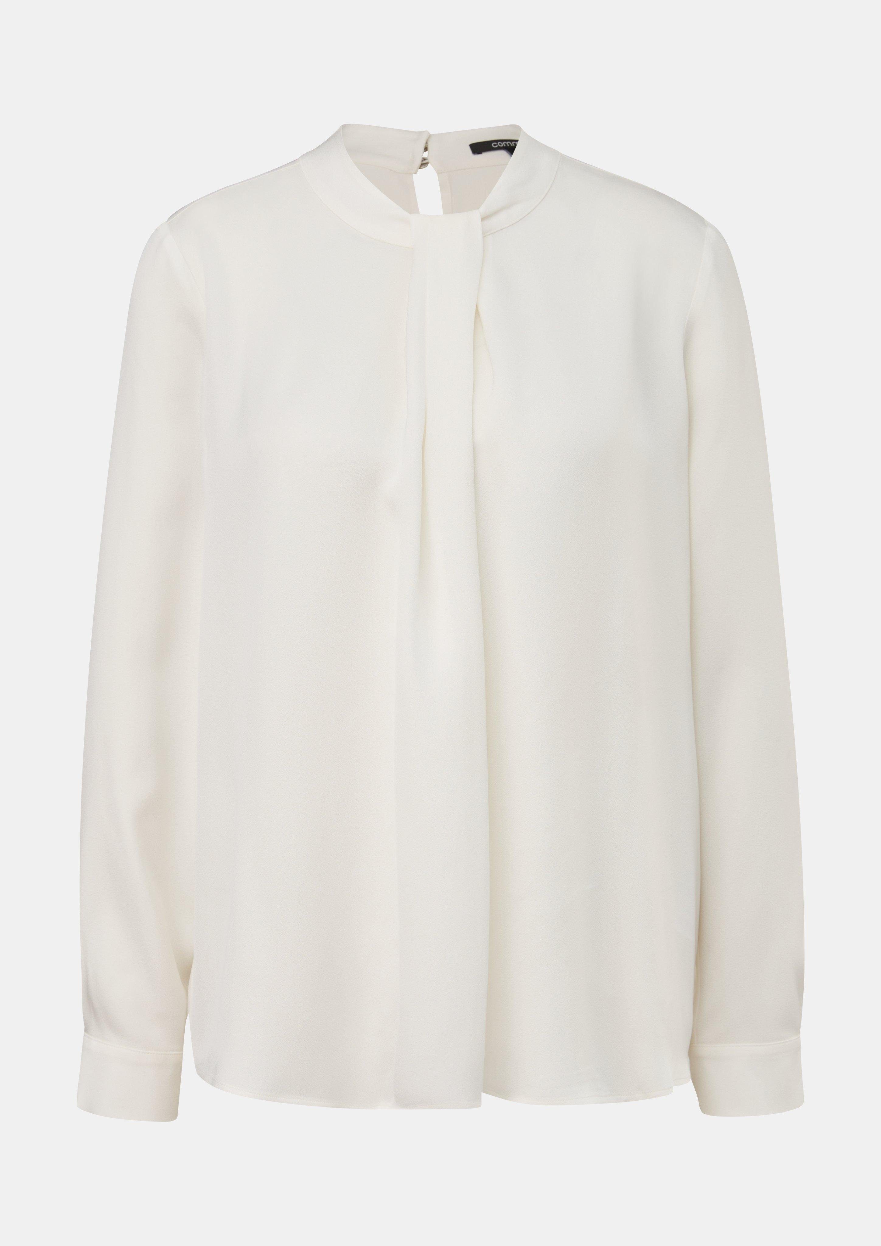 Langarmbluse Bluse mit Falten-Detail