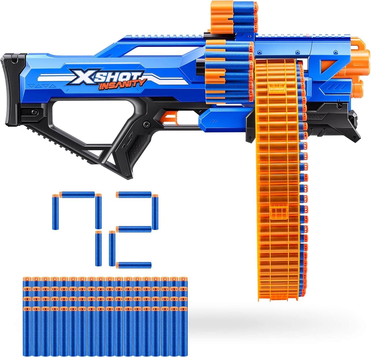 ZURU Blaster ZURU 36609;36653 - X-Shot Insanity Mad Mega Barrel Blaster - 72 Darts