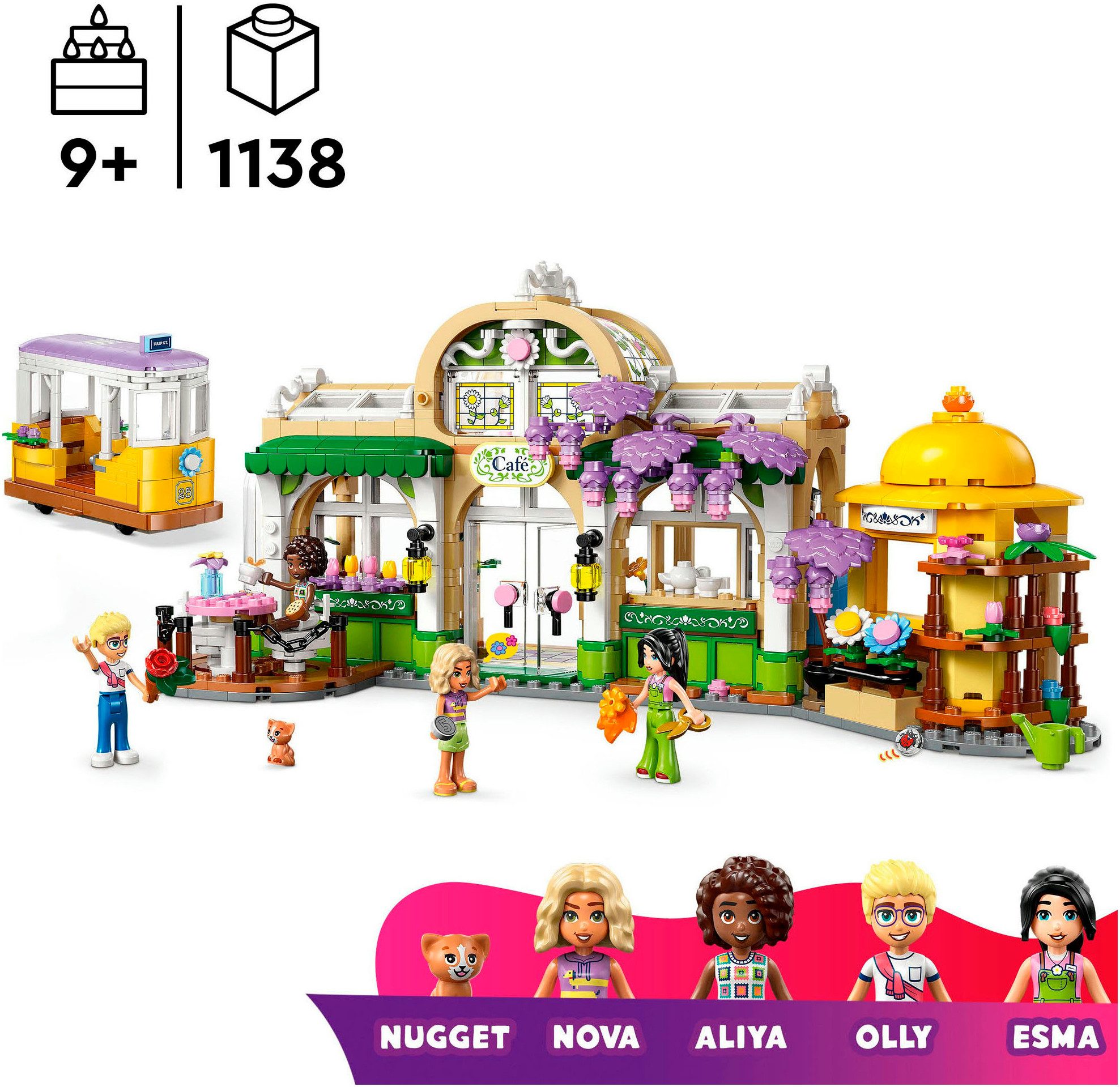 LEGO® Pflanzencafé und Blumenkiosk (42671), LEGO Friends Konstruktionsspielsteine, (1138 St), Made in Europe