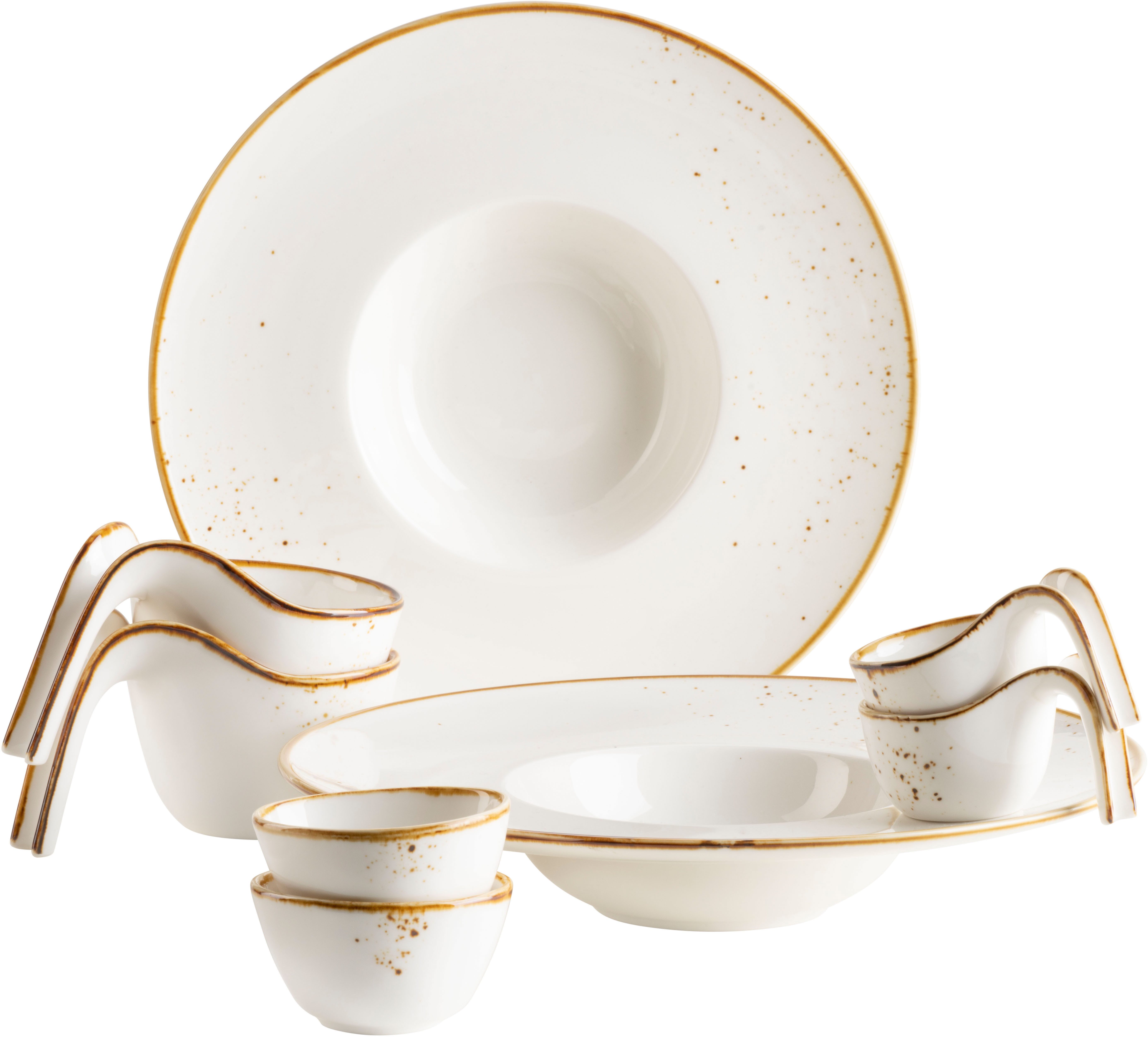 MÄSER Geschirr-Set PINTAR, Gourmet Set, Porzellan (8-tlg), 2 Personen, Porzellan