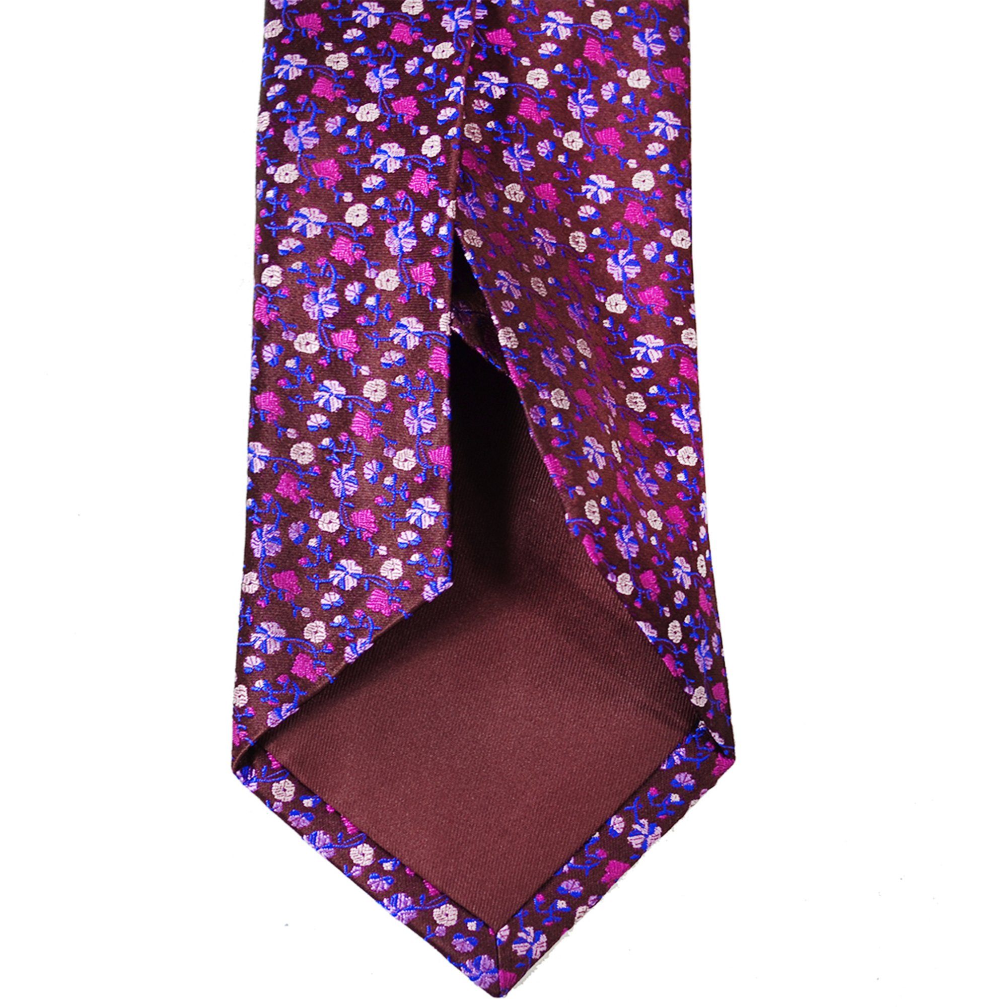 Paul Malone Seidenkrawatte geblümt 2-St., (Set, 7-Fold pink mit S14788-24 mauve Krawatte Schlips elegant 100% Einstecktuch) modern Seide