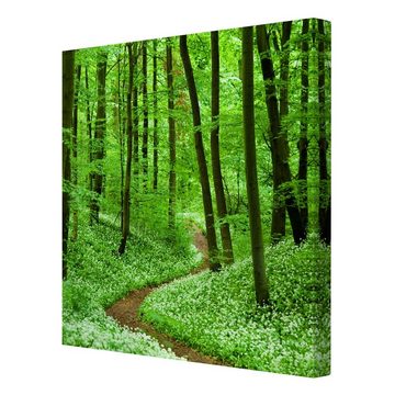 Bilderdepot24 Leinwandbild Wald Natur Modern Romantischerweg grün Bild auf Leinwand Groß XXL, Bild auf Leinwand; Leinwanddruck in vielen Größen
