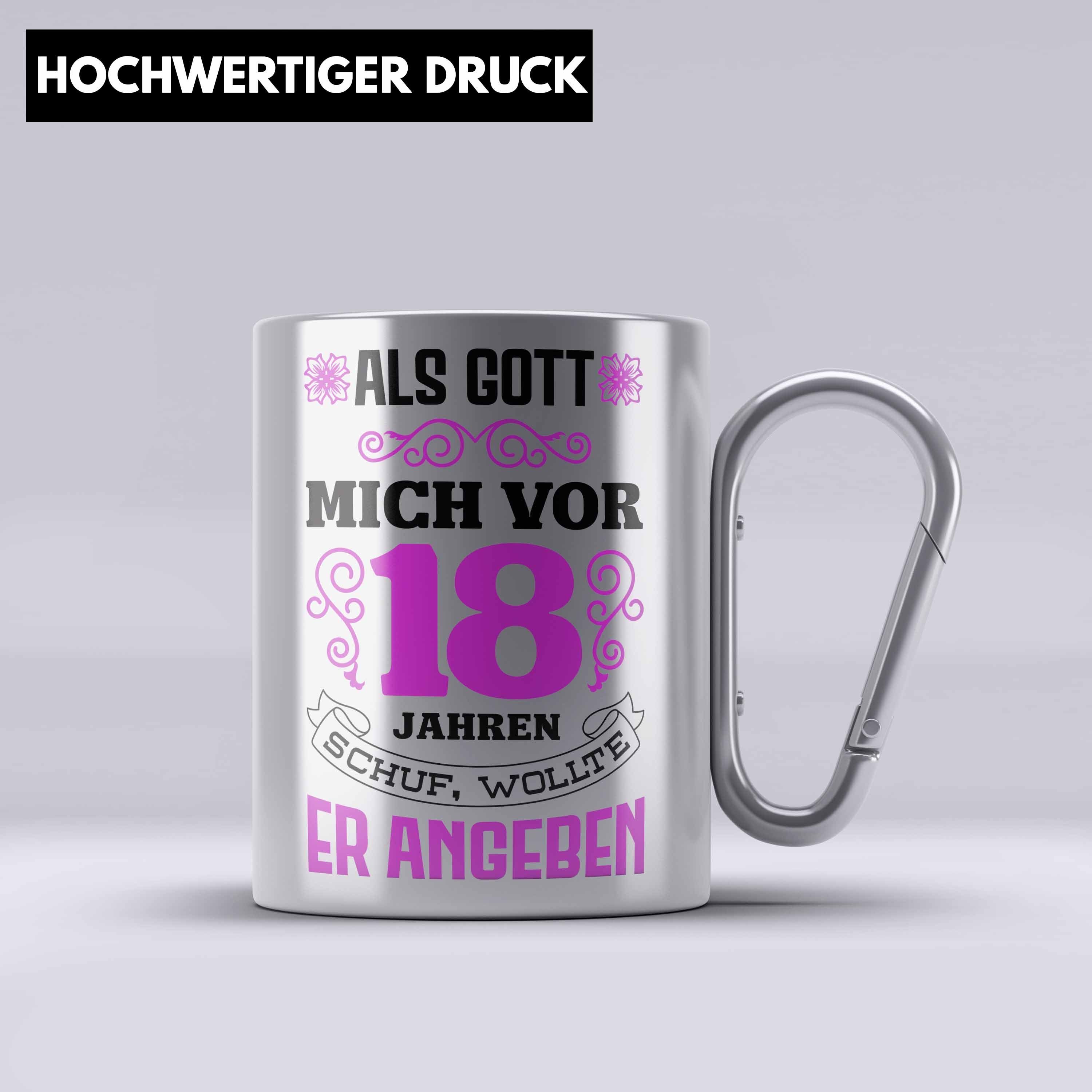 Trendation Thermotasse 18. Geburtstag Geschenk Mädchen Frauen Lustiger Spruch 18er Geburtstag