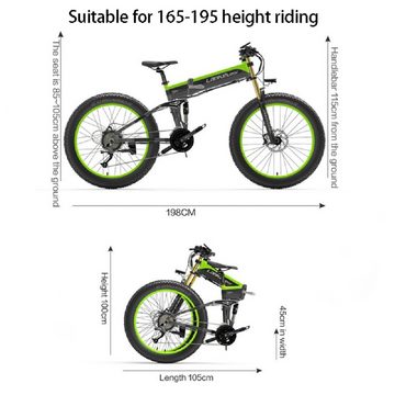 DOTMALL E-Bike E-Bike 26Zoll 1000W/48V/17.5AH LANKELEISI Mountain/City E Fahrräder