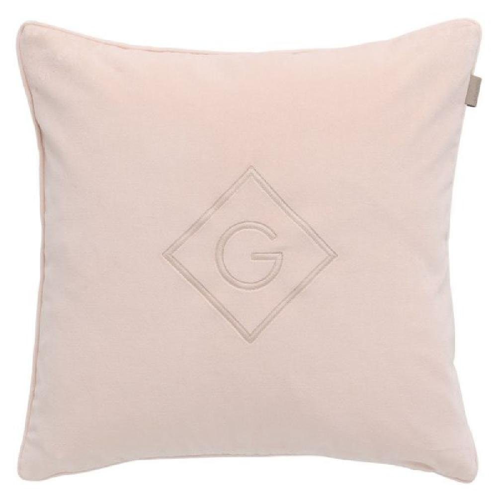Gant Kissenhülle Gant Home Kissen Velvet G Cushion Samtkissen Peony Rosa (50x50cm)
