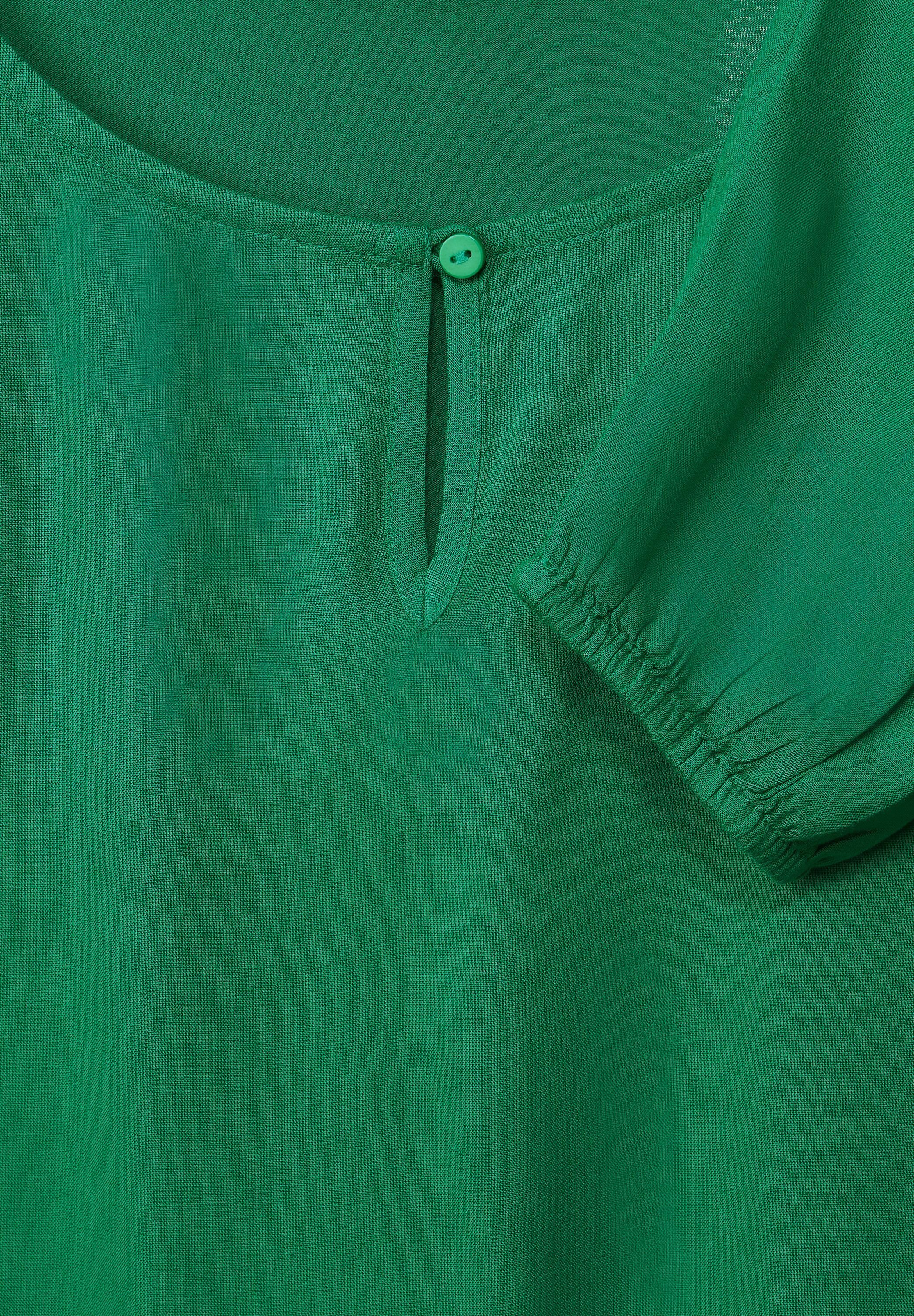 Langarmbluse in Cecil easy green Unifarbe