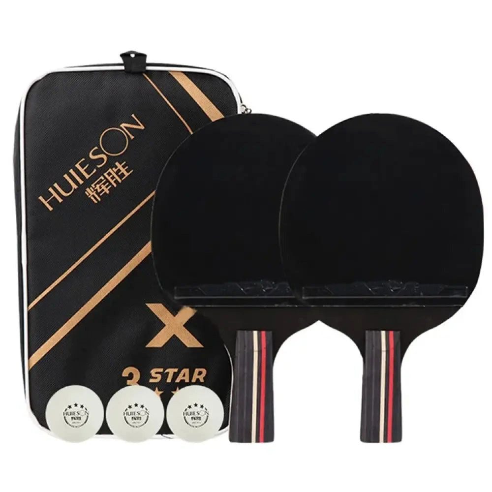 Sport-Knight® Tischtennisschläger Premium Tischtennis-Set, 6-teilig, Penhold- & Handshake-Griffvarianten (Premium Tischtennis-Set, 6-teiliges Set mit Schlägern, Bällen und Tasche)