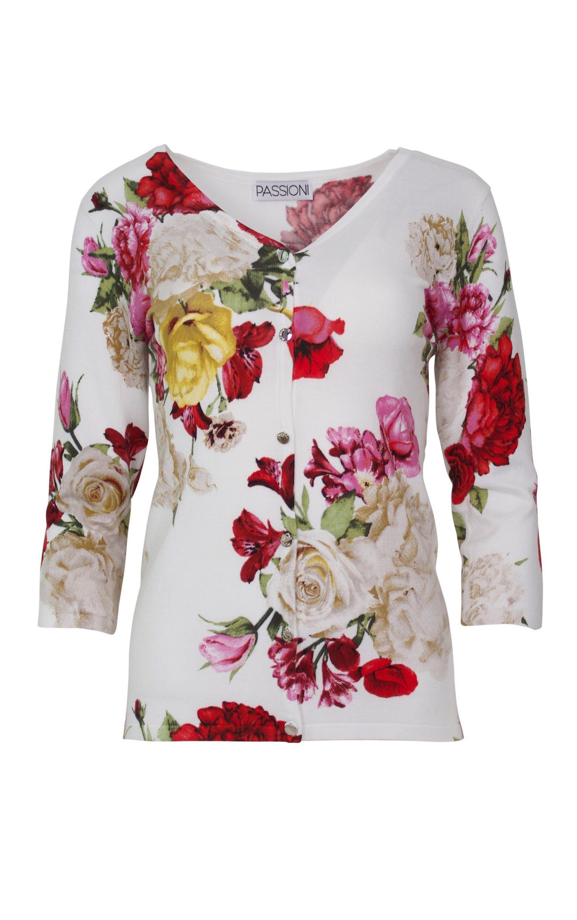 Passioni 2-in-1-Pullover Twinset mit buntem Blumendesign günstig online kaufen