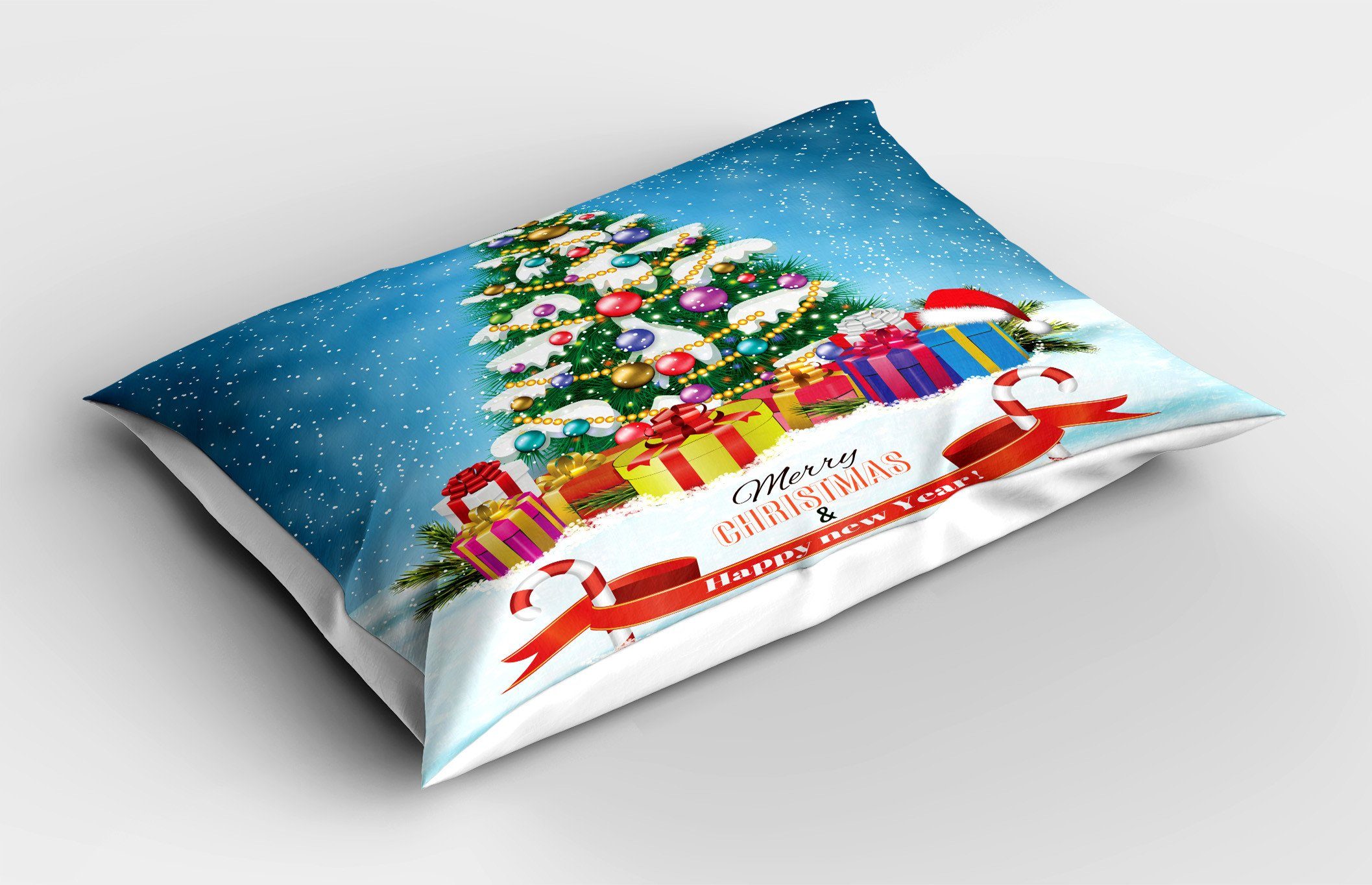 Size Neujahr Stück), Abakuhaus Dekorativer King Kissenbezüge Weihnachten Themenboxen Standard Kissenbezug, (1 Gedruckter