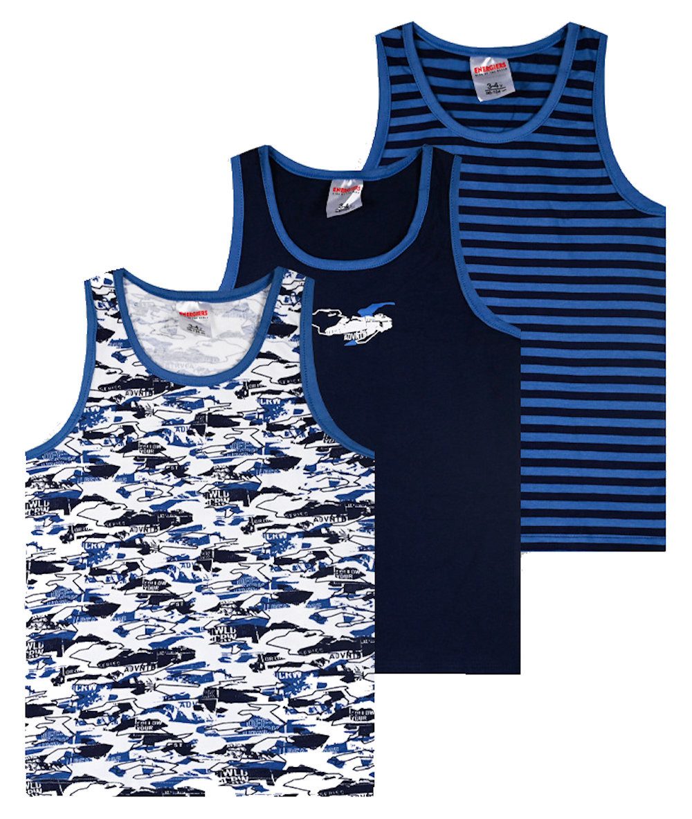 ENERGIERS Unterhemd ENERGIERS Jungen 3-Pack Unterhemd Tank blau (3-St)