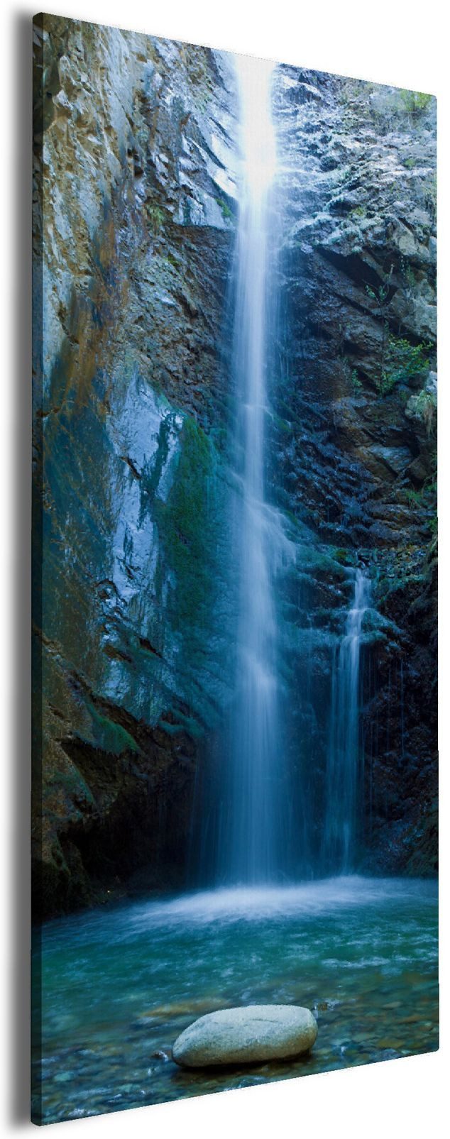 Wallario Leinwandbild, Wasserfall bei Sonneneinfall, in verschiedenen Ausführungen
