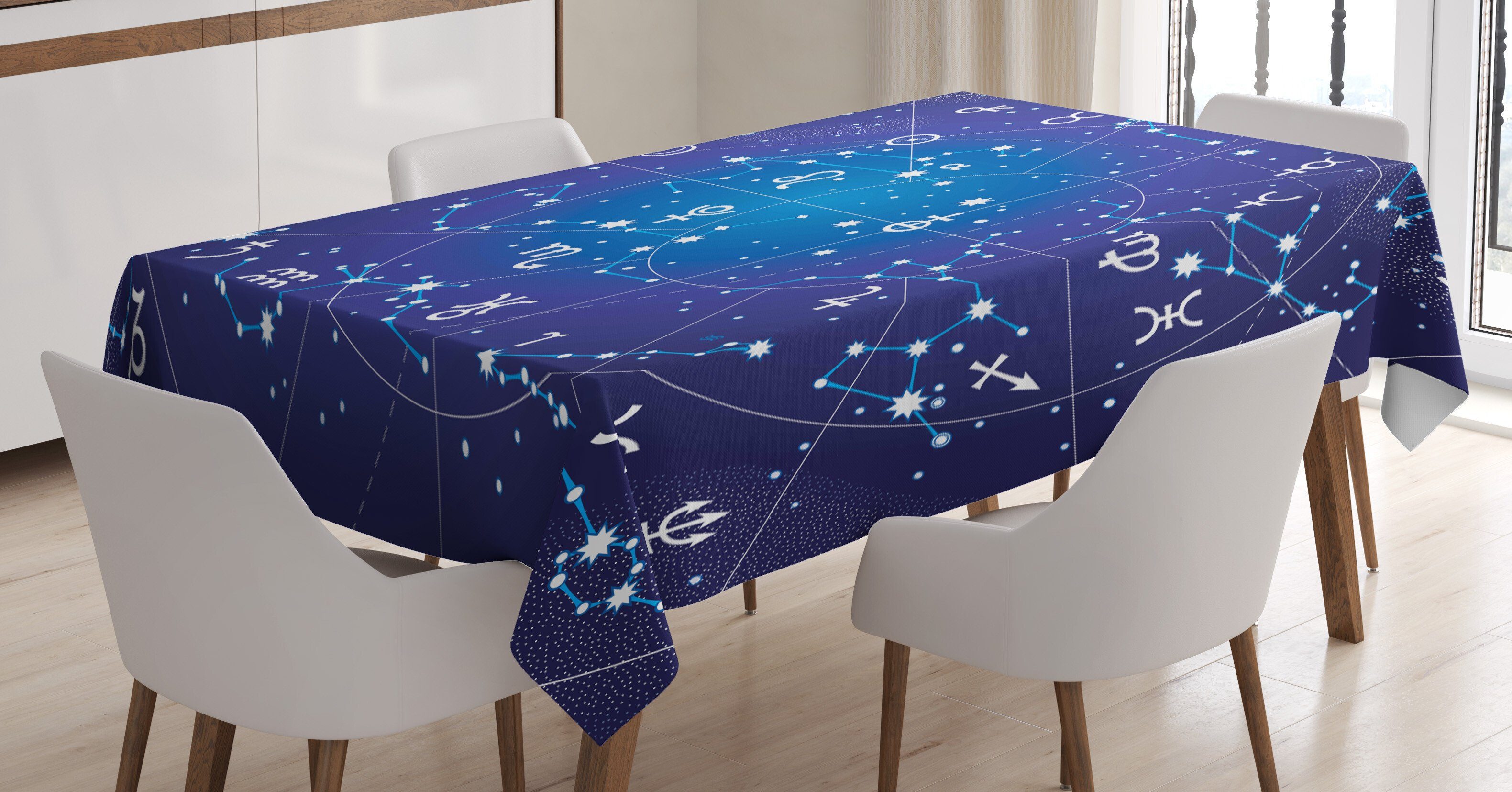 Abakuhaus Tischdecke Farbfest Waschbar Für den Außen Bereich geeignet Klare Farben, Astrologie Constellation Zodiac