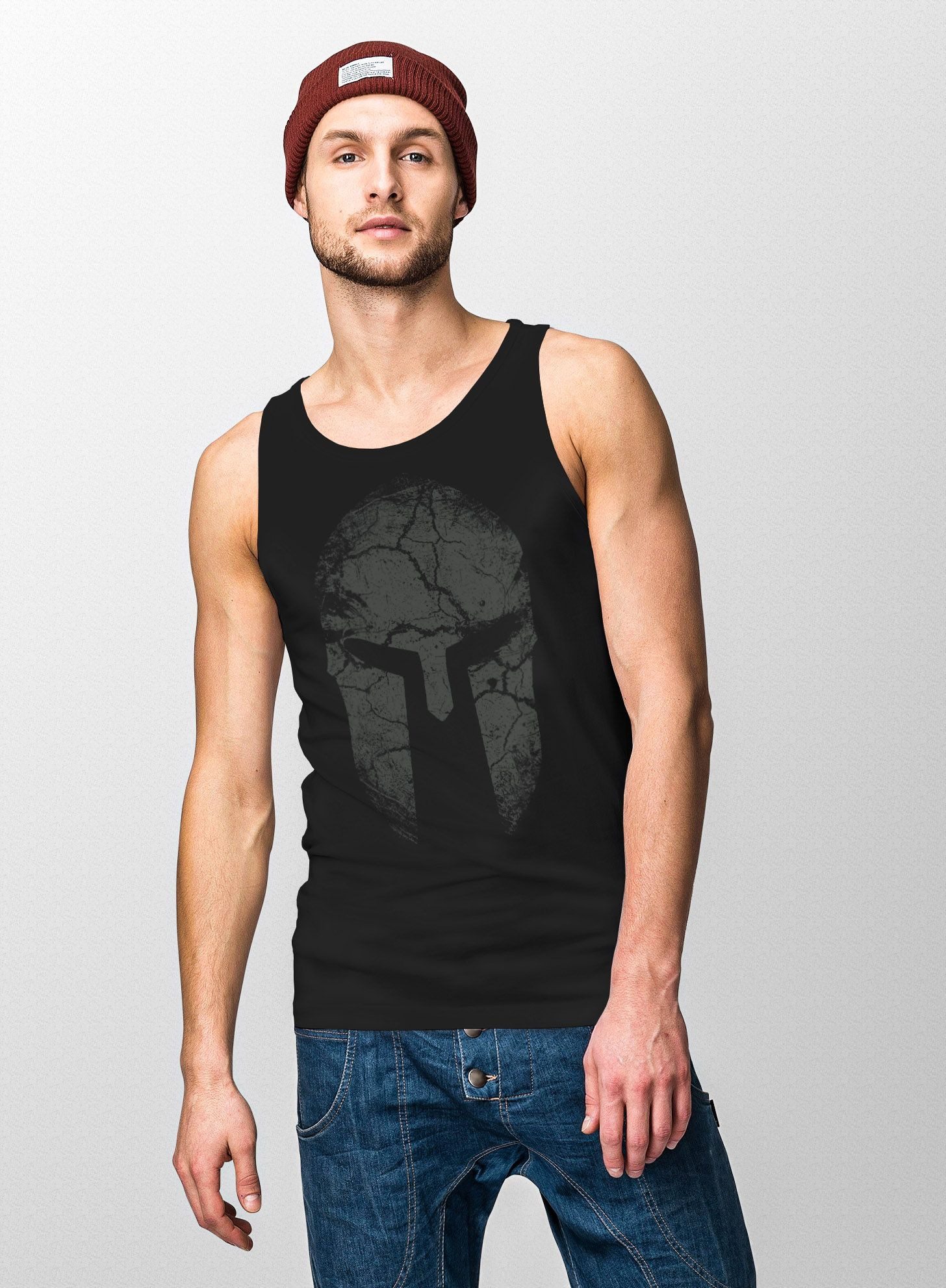 Neverless Tanktop Herren Tank-Top Aufdruck Sparta Helm Spartan Warrior Fashion mit Print